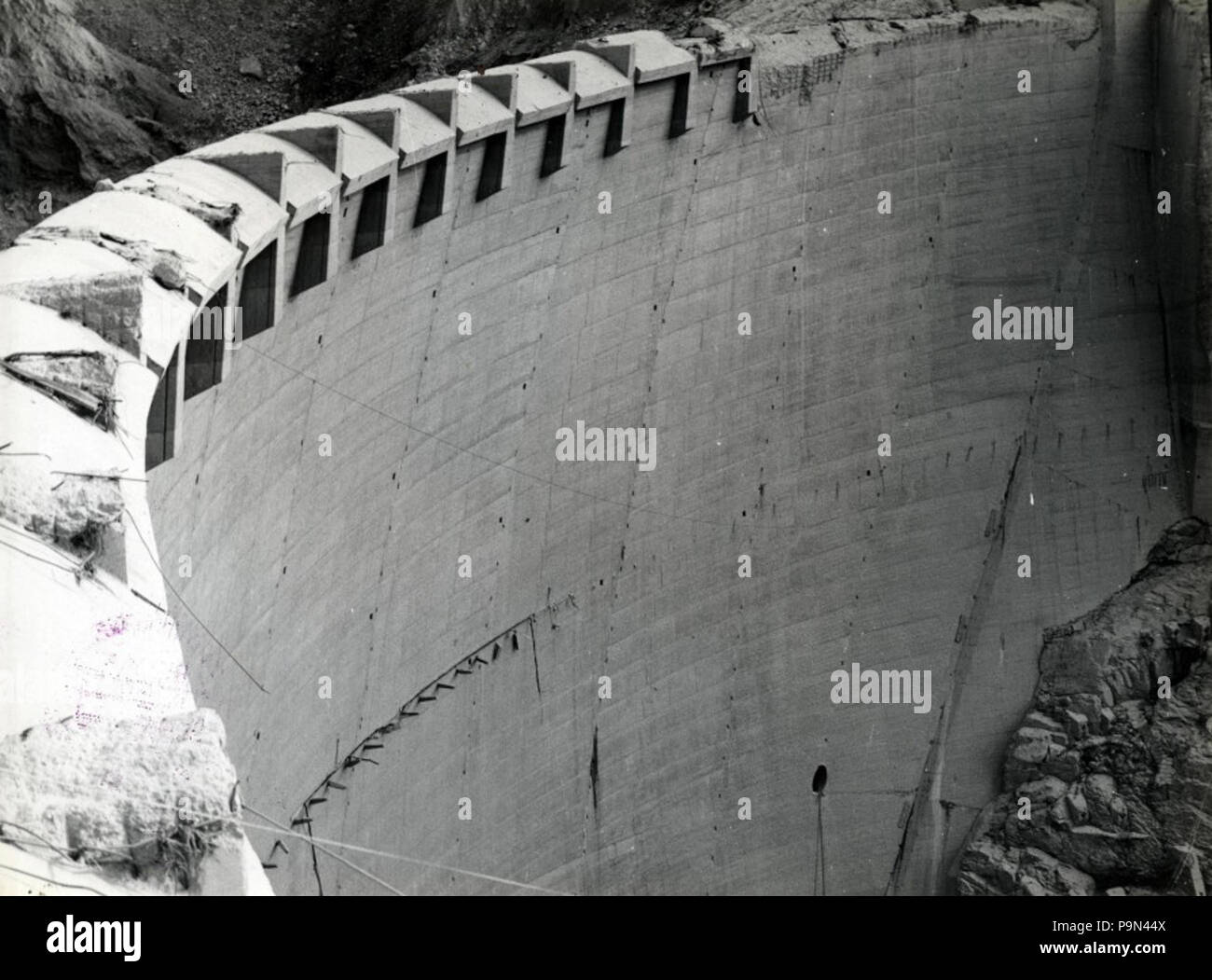 321 Vajont Dam after October 9 1963 Stock Photo