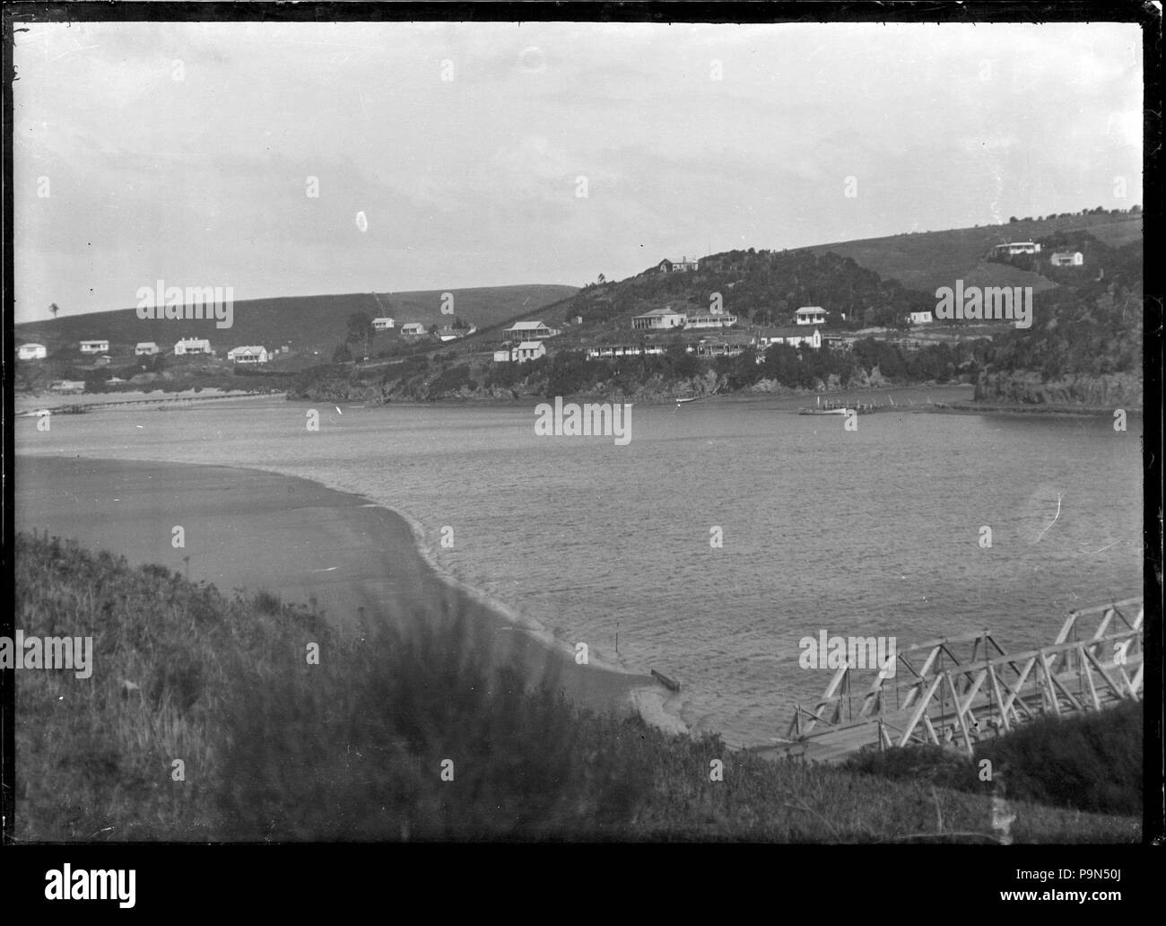 324 View of Taieri Mouth, with bridge over the river in right