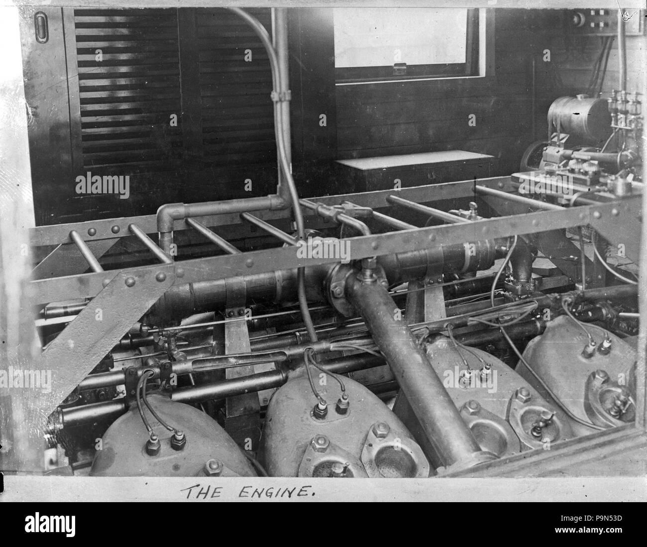 324 View of the engine of Thomas transmission rail motor car, (R.M.2
