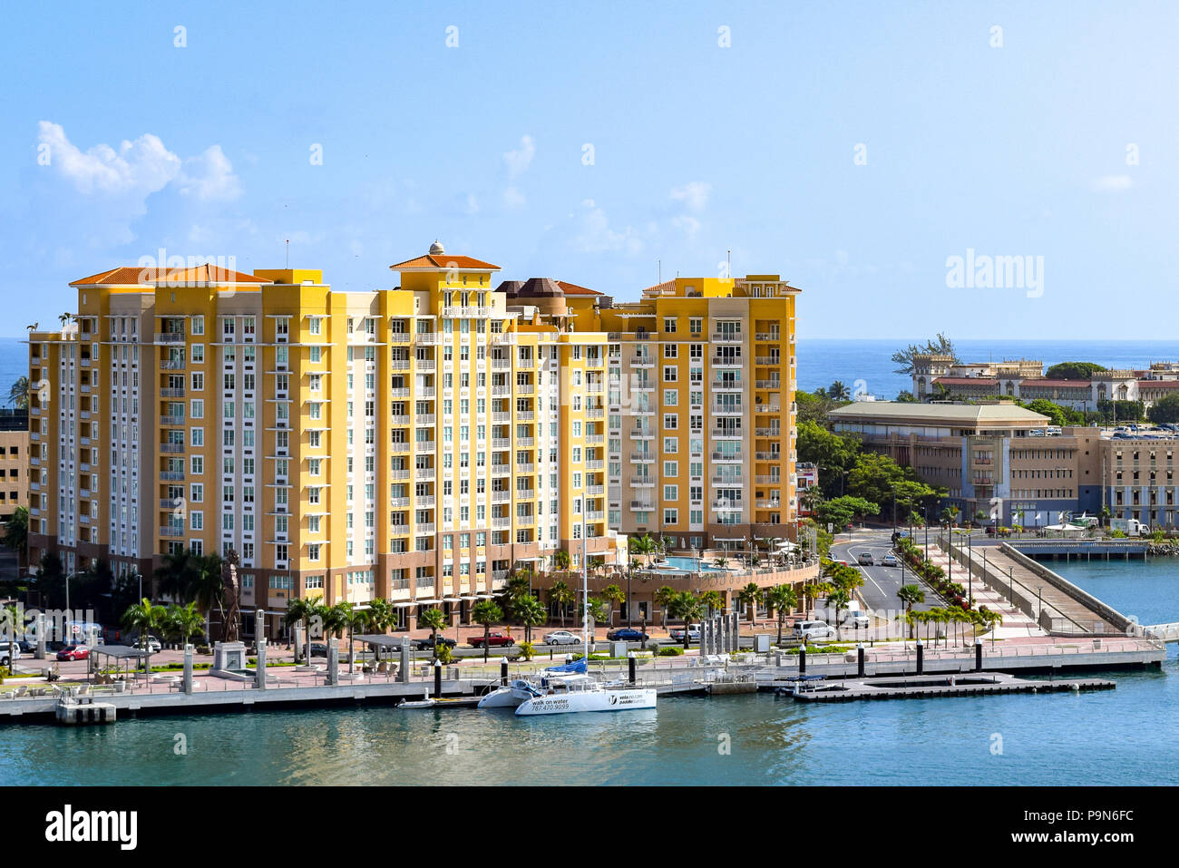 San Juan, Puerto Rico - April 02 2014: View of architecture along the coast in San Juan, Puerto Rico Stock Photo