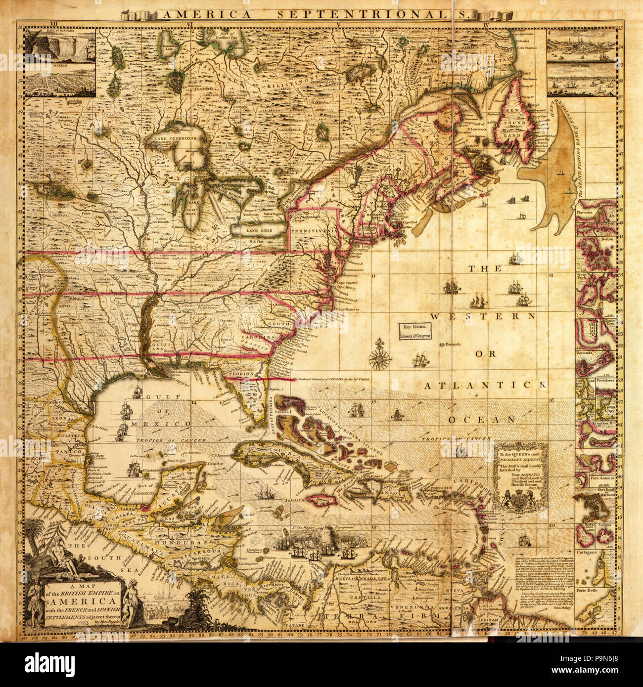 A map of the British Empire in America with the French and Spanish  settlements adjacent thereto Stock Photo - Alamy