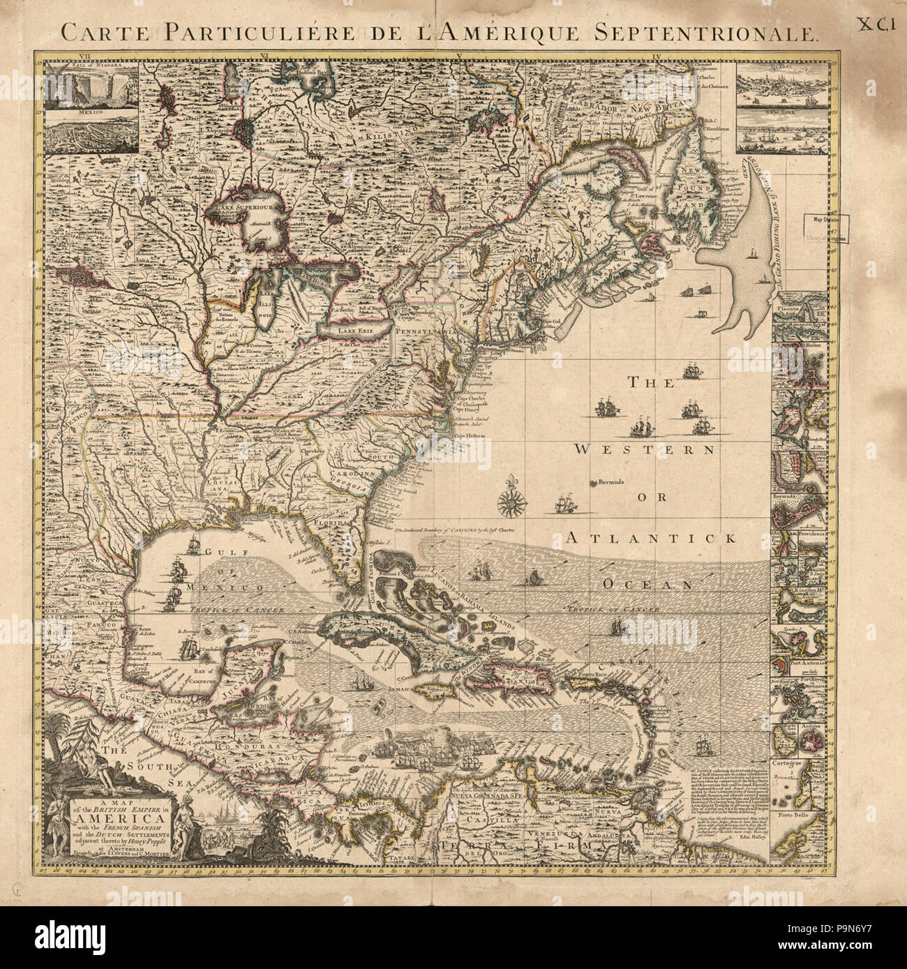 A map of the British empire in America with the French, Spanish and the