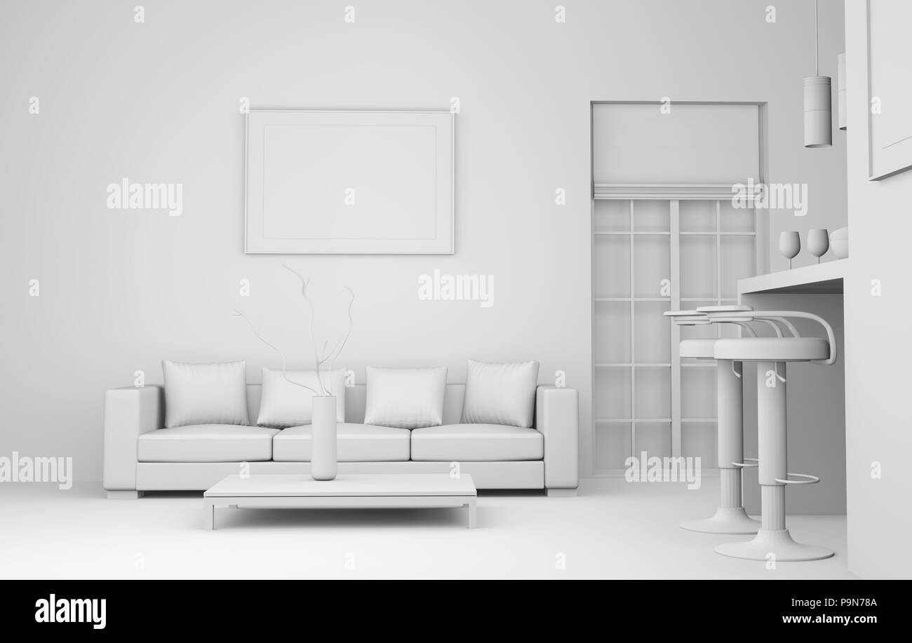 Interior design model room with sofa Stock Photo