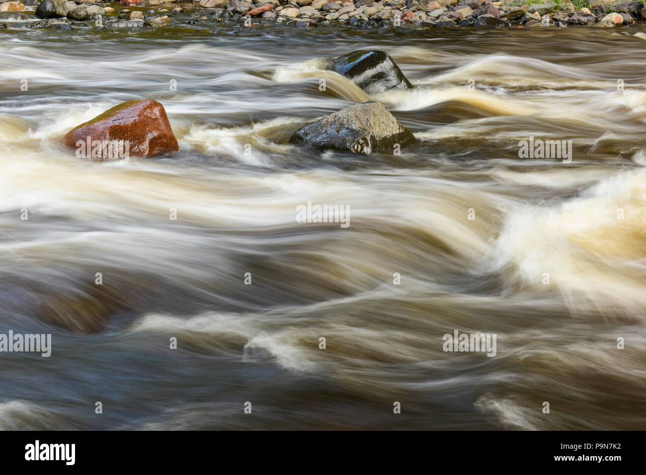 Rapids, Baptism River, Tettegouche SP, MN, USA, by Bruce Montagne/Dembinsky Photo Assoc Stock Photo