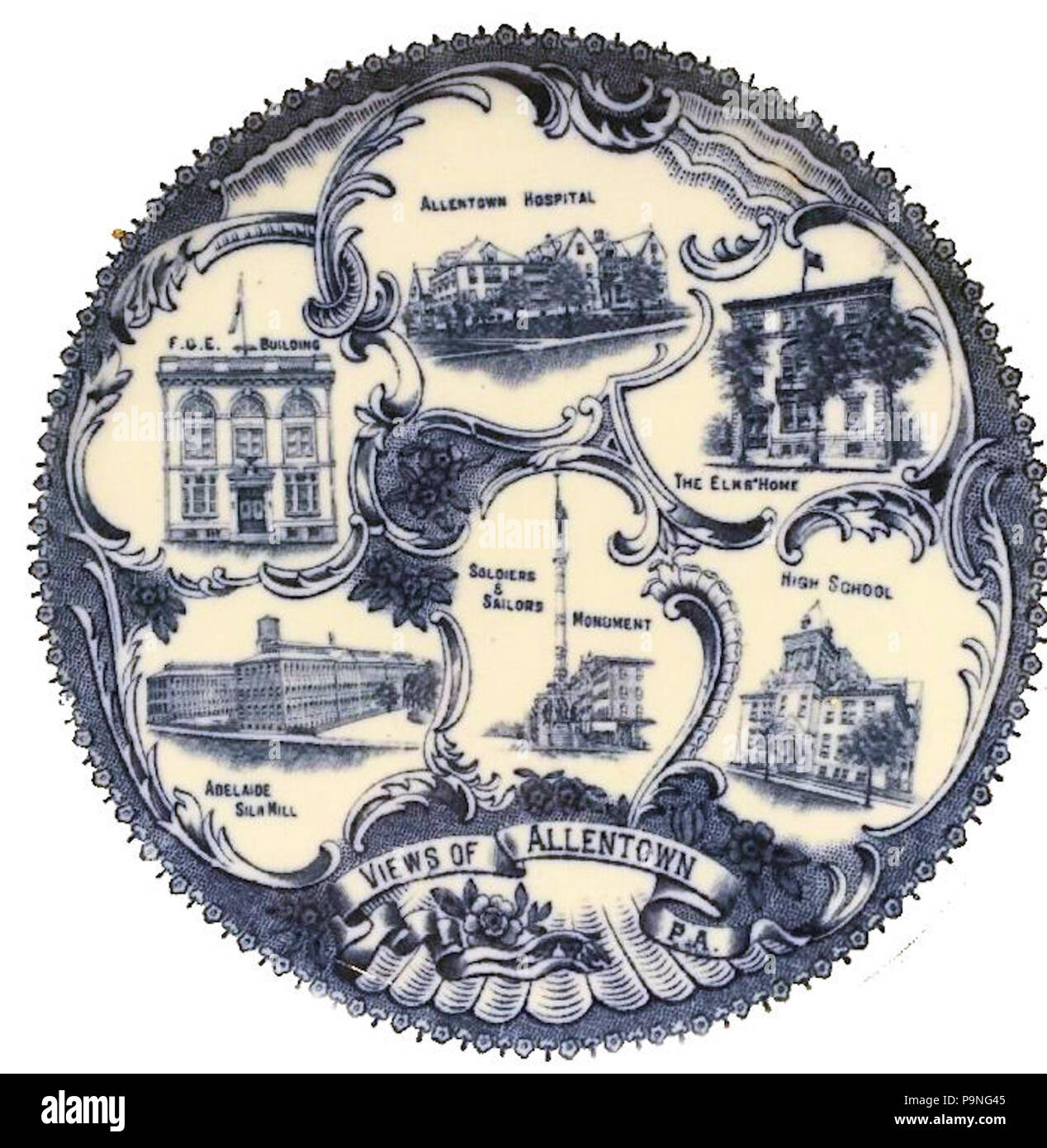25 1900 Allentown Ceremonial Plate Allentown PA Stock Photo Alamy