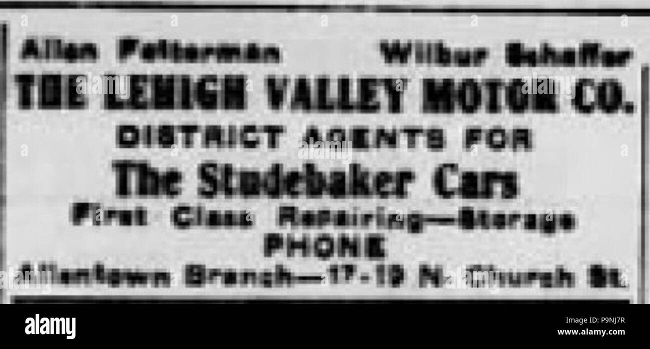 32 1913 Lehigh Valley Motor Company Newspaper Ad4 Allentown PA Stock