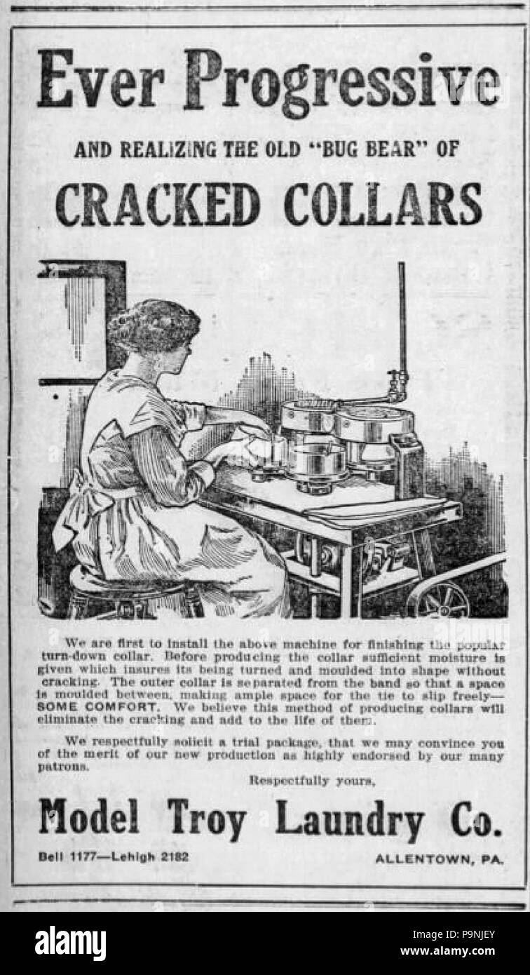 34 1915 - Model Troy Laundry Co 12 Oct MC - Allentown PA Stock Photo ...