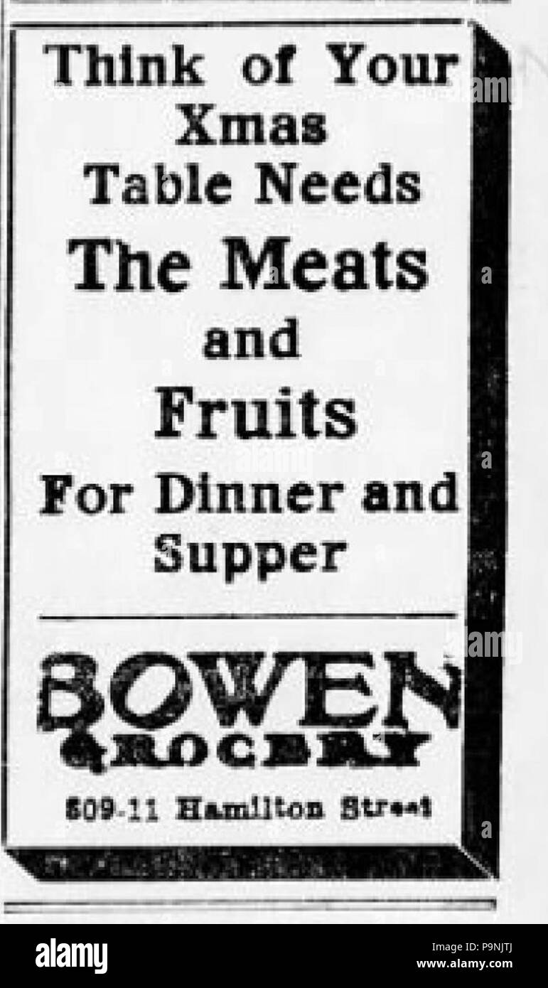 35 1916 John Bowen & Company Newspaper Ad Allentown PA Stock Photo