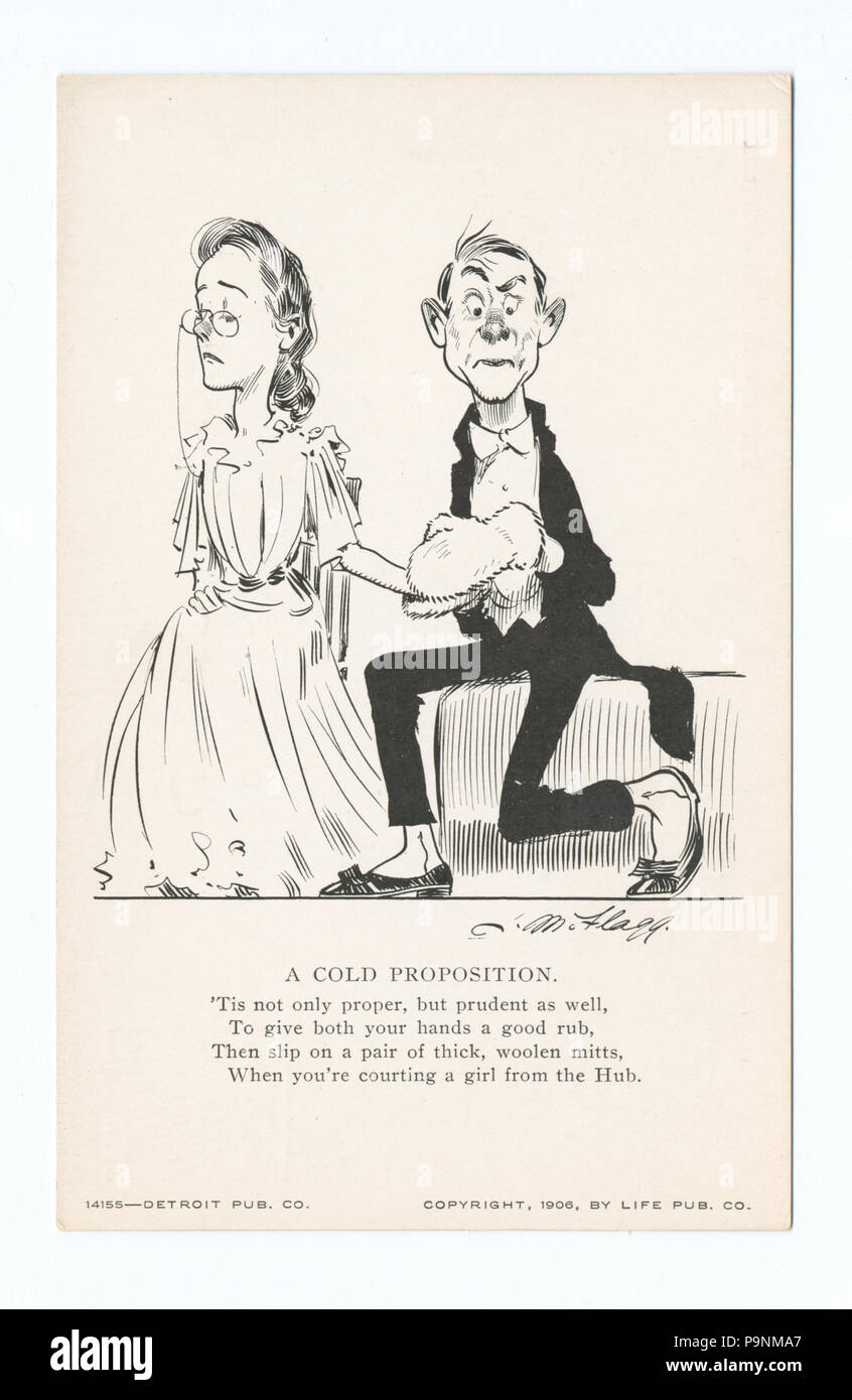 78 A cold proposition, Flagg Cartoons, Life Cartoons (NYPL b12647398-70429) Stock Photo