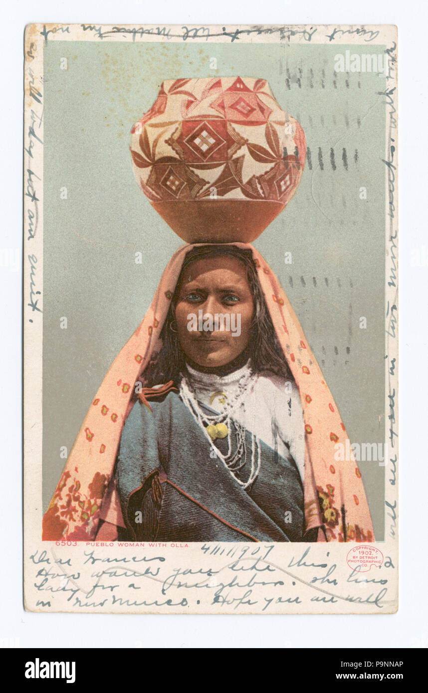 87 A Pueblo Indians with Olla (NYPL b12647398-62795) Stock Photo