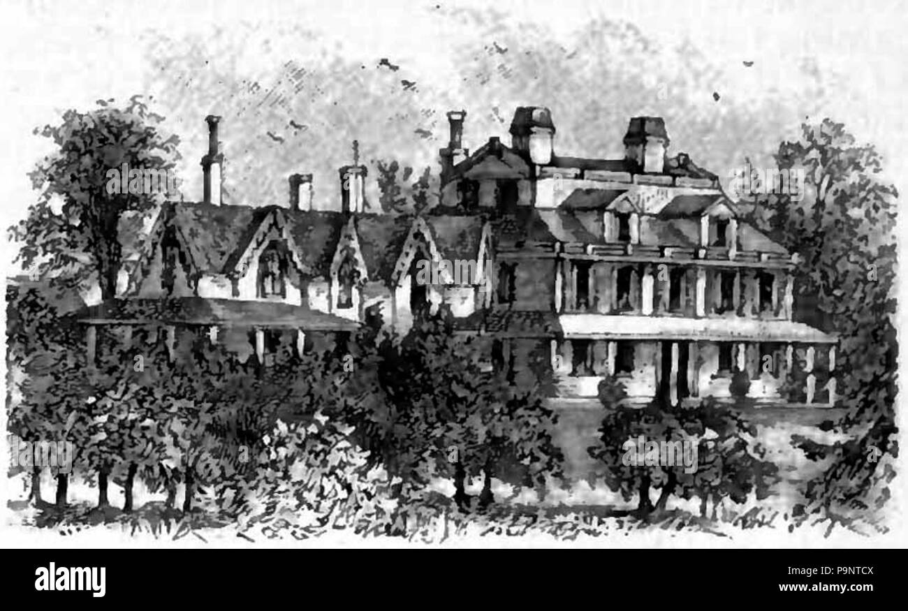 . English Drawing of Daniel Webster's house in Marshfield