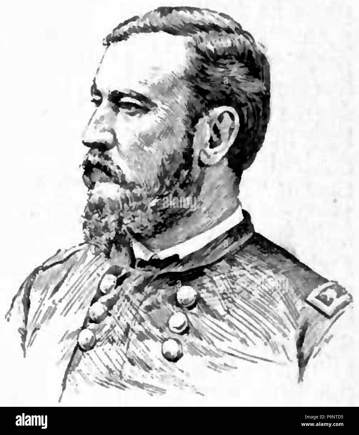 . English: Portrait drawing of American Civil War Union General Godfrey Weitzel. published 1889 145 Appletons' Weitzel Godfrey Stock Photo