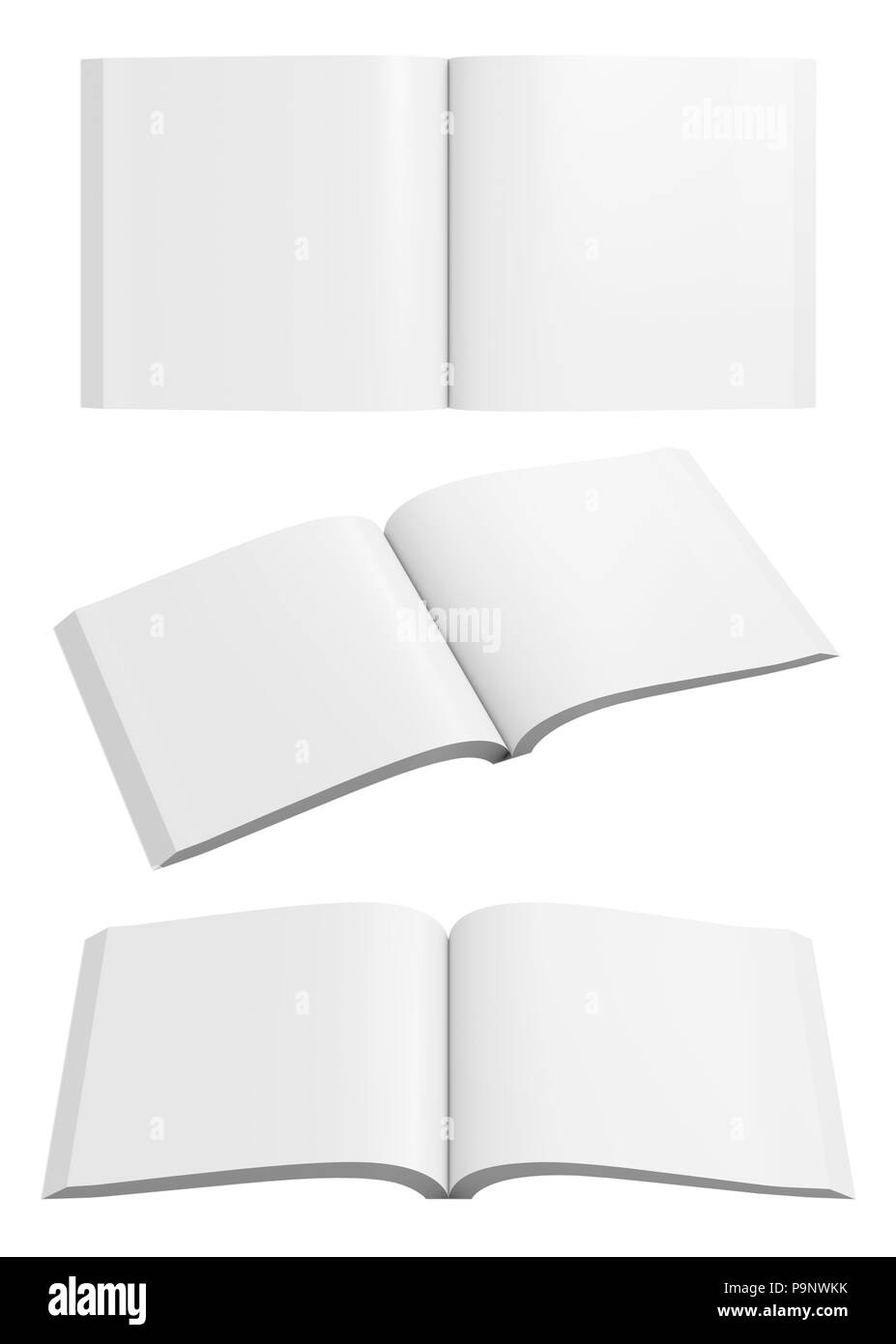 Open Blank Sketchbook Isolated on White Background Stock Photo - Alamy