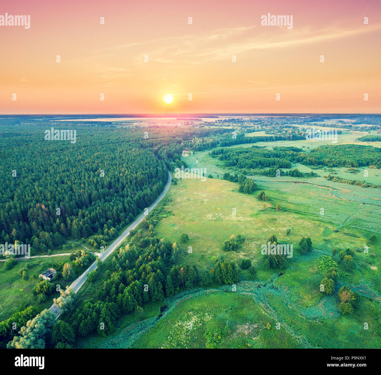 Aerial view of rural landscape hi-res stock photography and images - Alamy