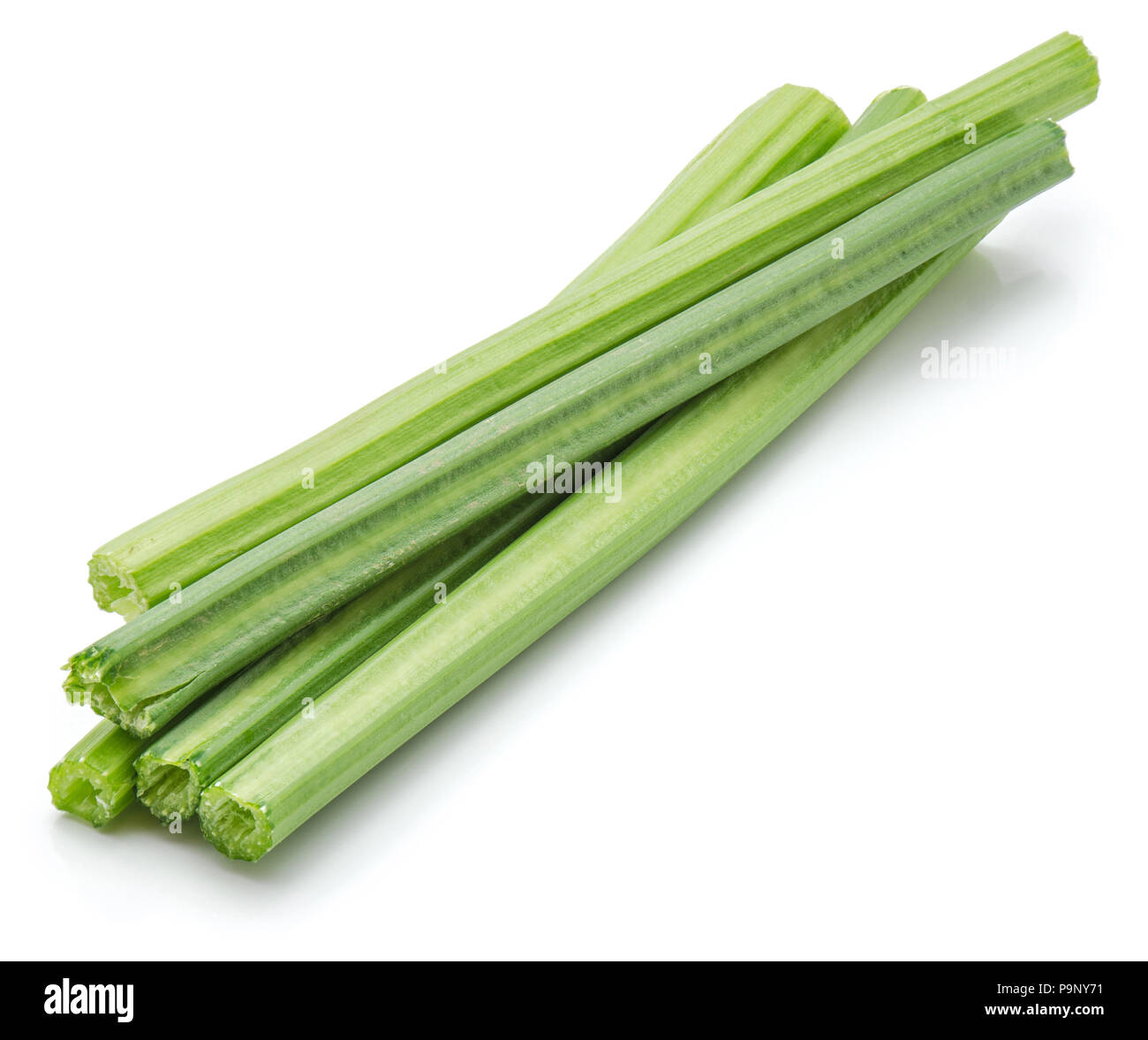 Fresh celery sticks isolated on white background Stock Photo