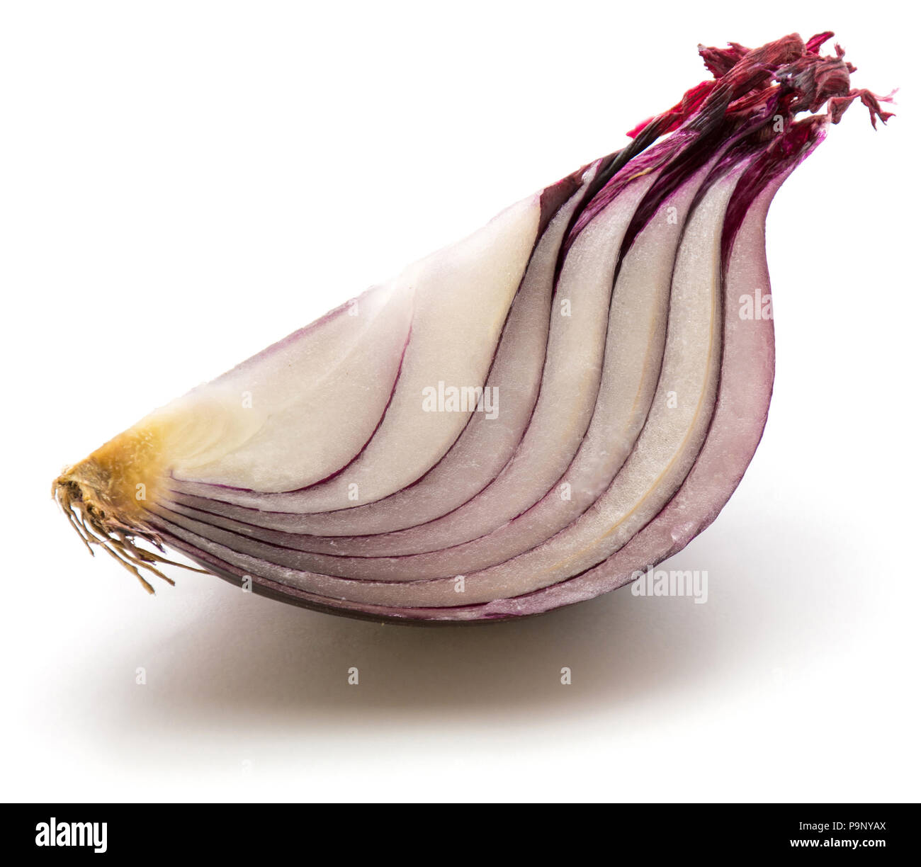 One quarter of red onion isolated on white background Stock Photo - Alamy