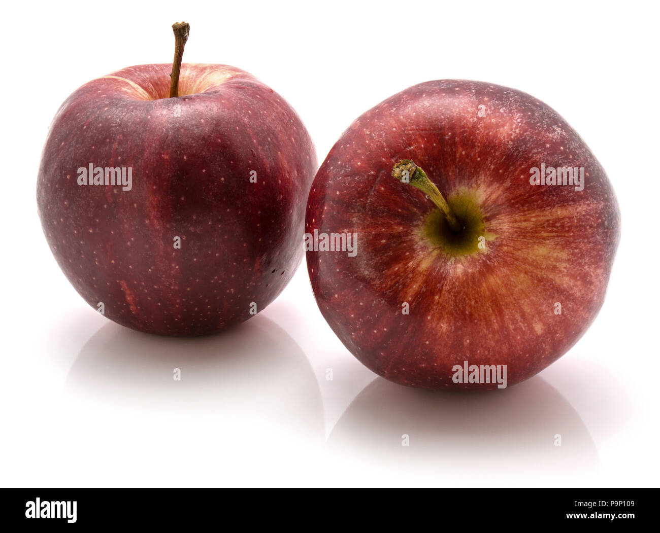 Two Gala apples isolated on white background Stock Photo