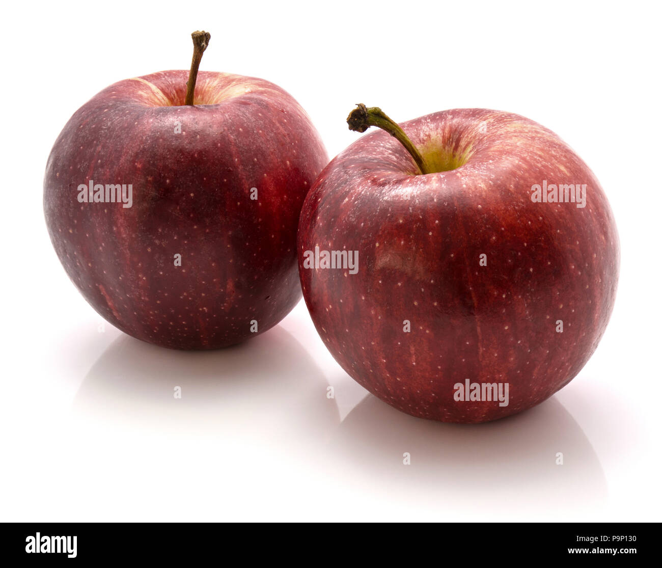 Two Gala apples isolated on white background Stock Photo