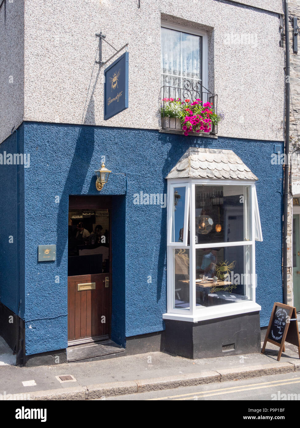 Barnabys cafe and restaurant in Duke Street Padstow Cornwall UK Stock