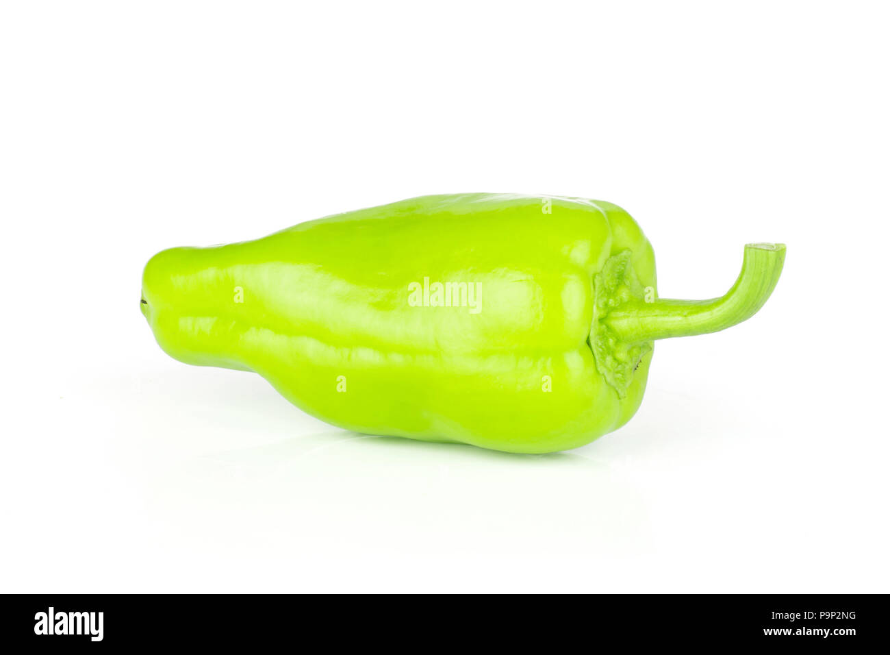 One whole light green bell pepper isolated on white Stock Photo Alamy