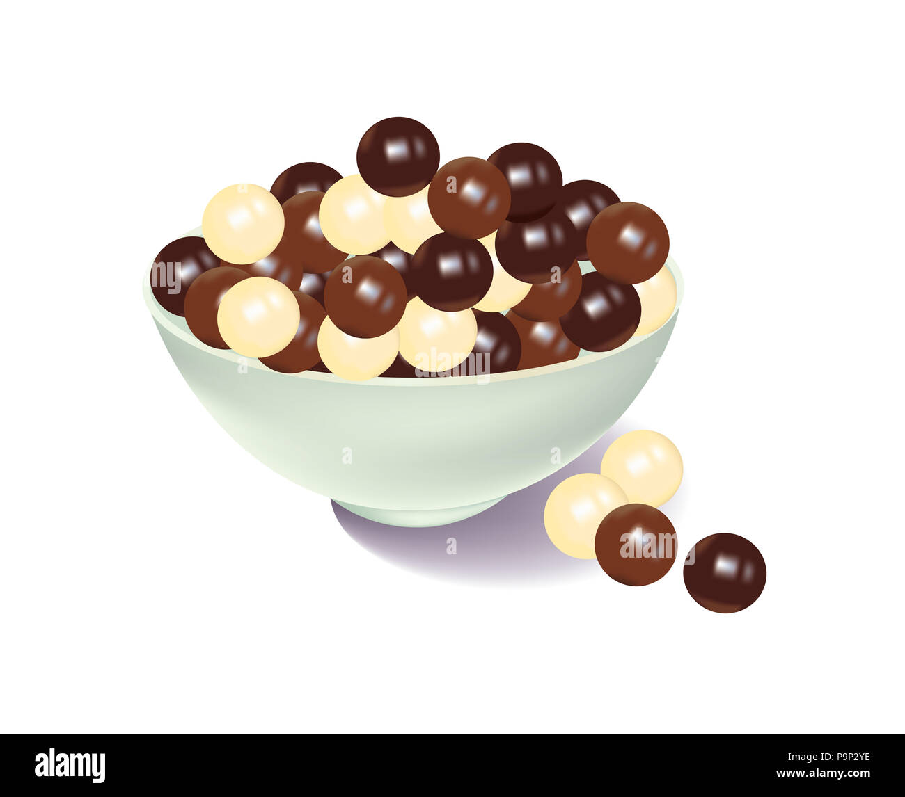 Delicious ball chocolate on white background Stock Photo Alamy