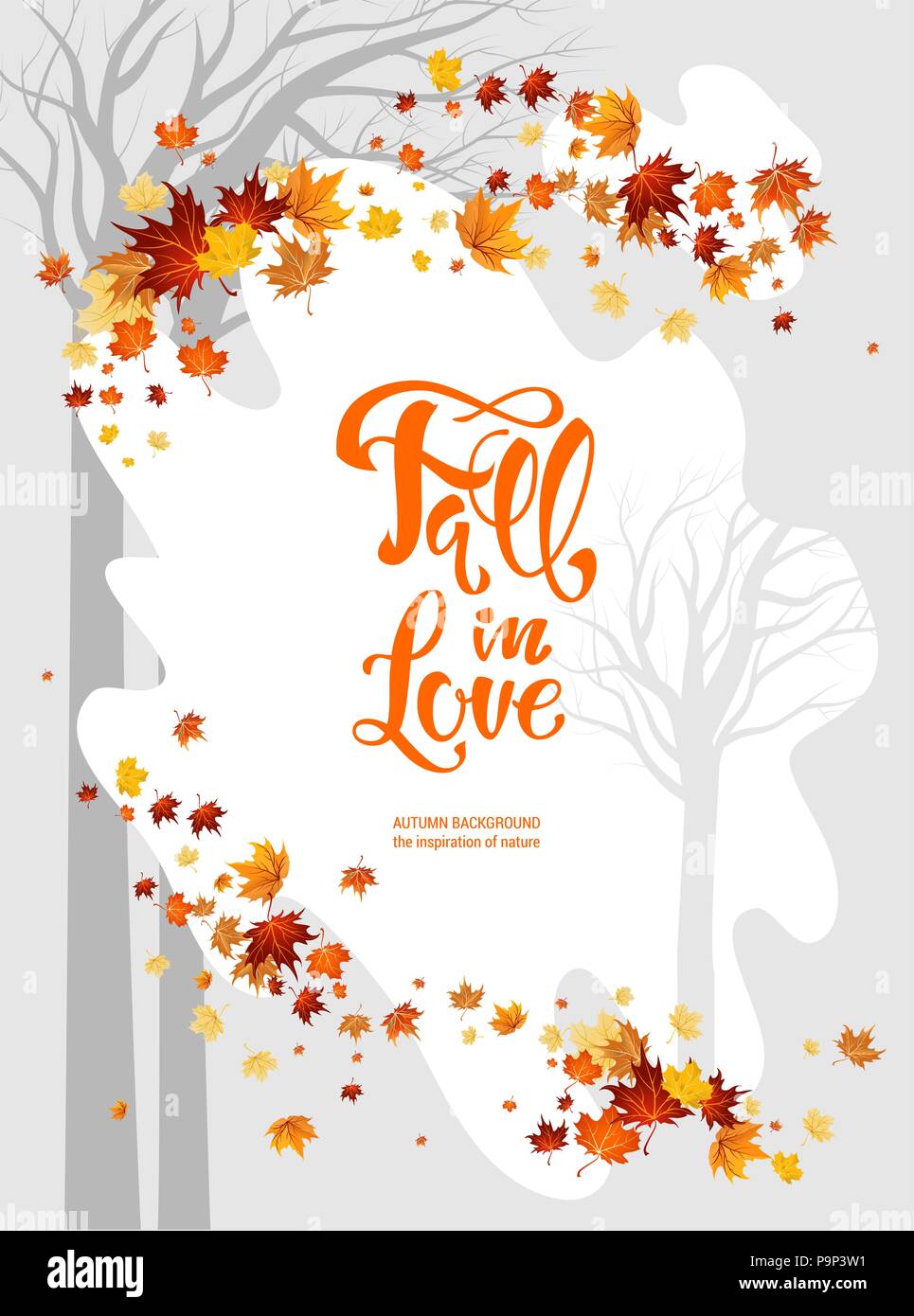 Fall leaves card Stock Vector