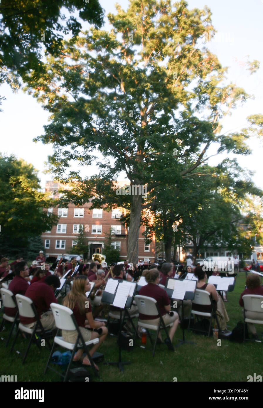 USA, West Orange, New Jersey, State Park, School Band. Stock Photo