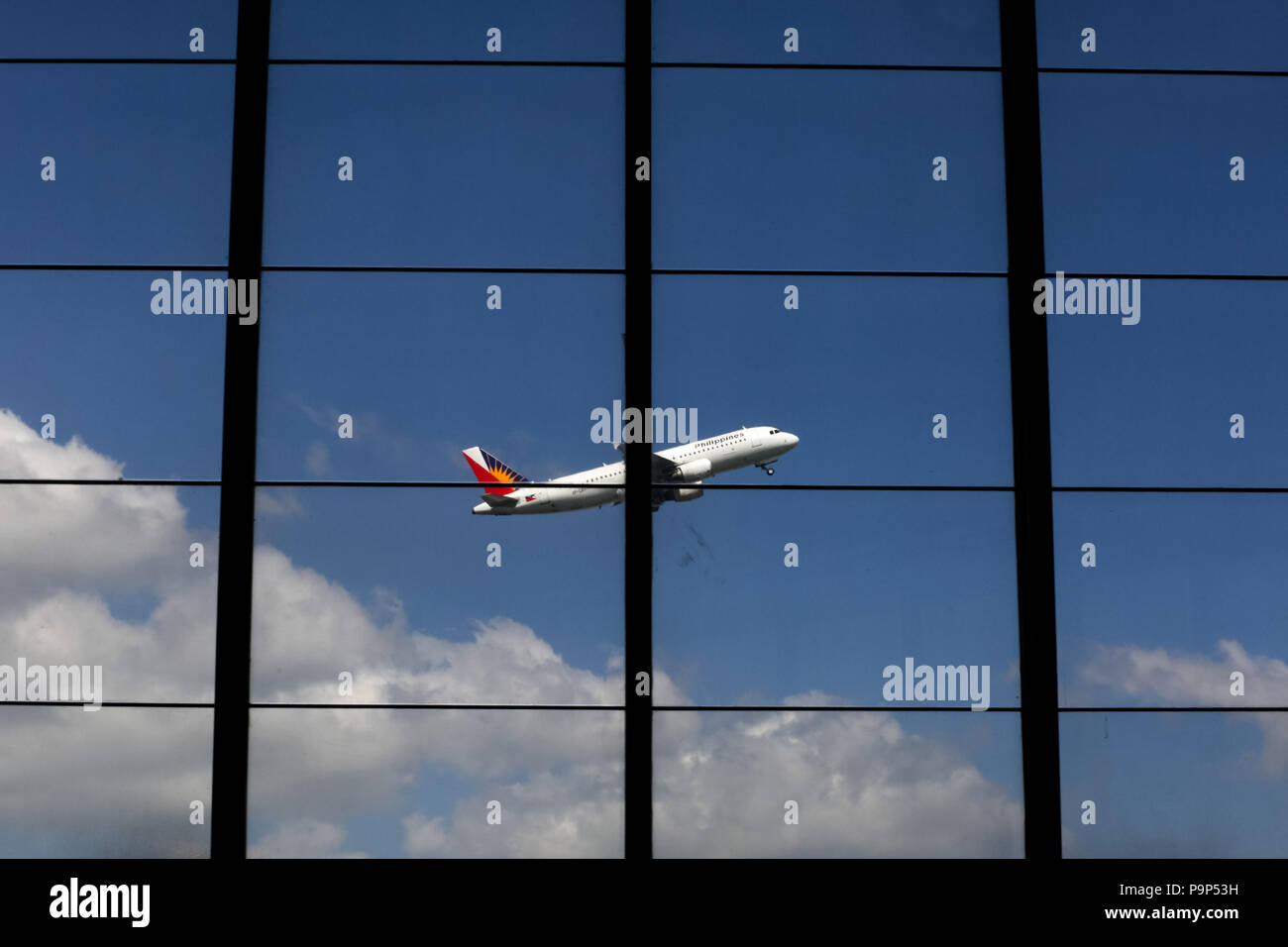 The Airbus A320 of Philippine Airlines  takes off from Manila International Airport, Philippines Stock Photo