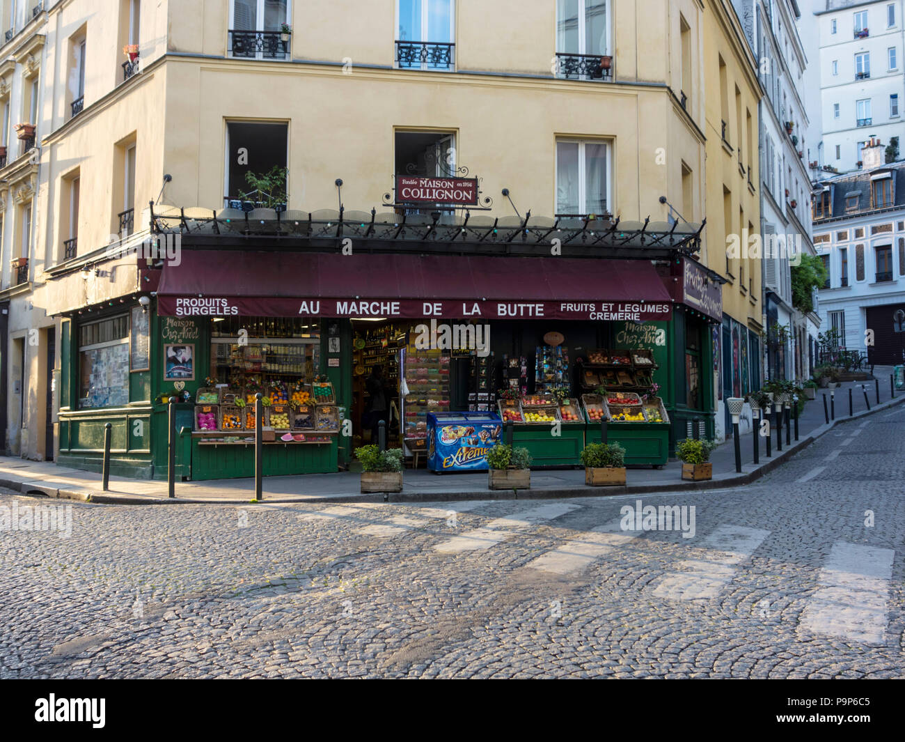 Grocery store 'Au Marché de la Butte' in Montmartre that got famous because serving as set for 'The Fabulous Destiny of Amélie Poulain' (called 'Maiso Stock Photo