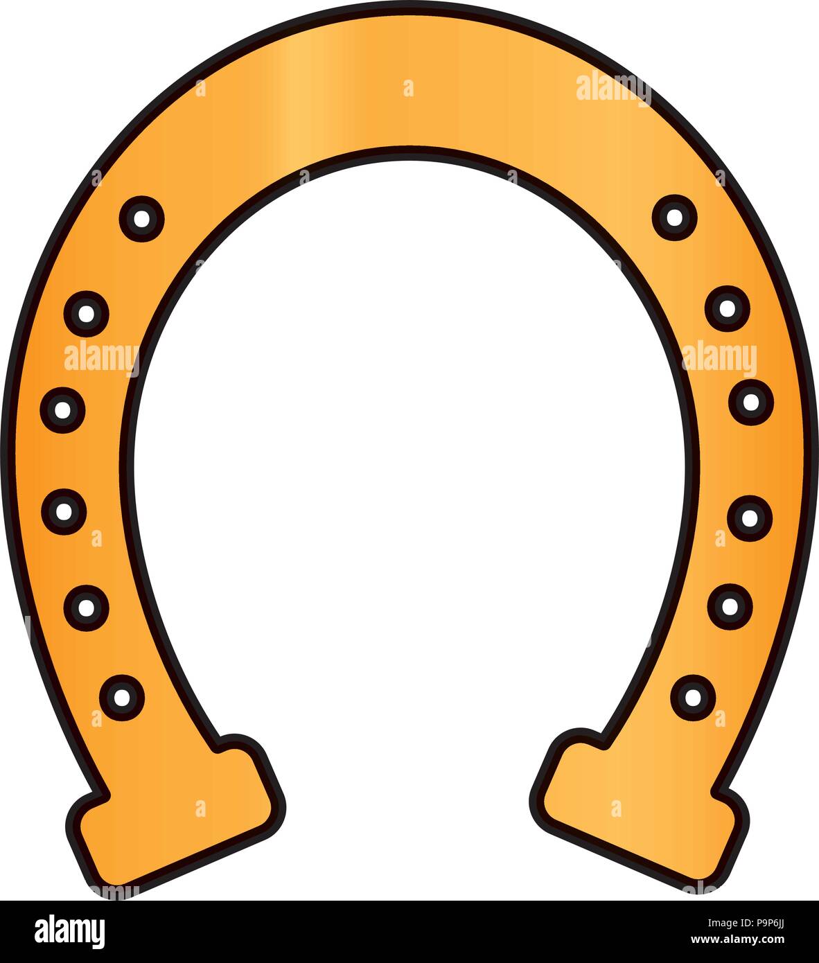 color metal horseshoe equipment luck symbol Stock Vector Image & Art