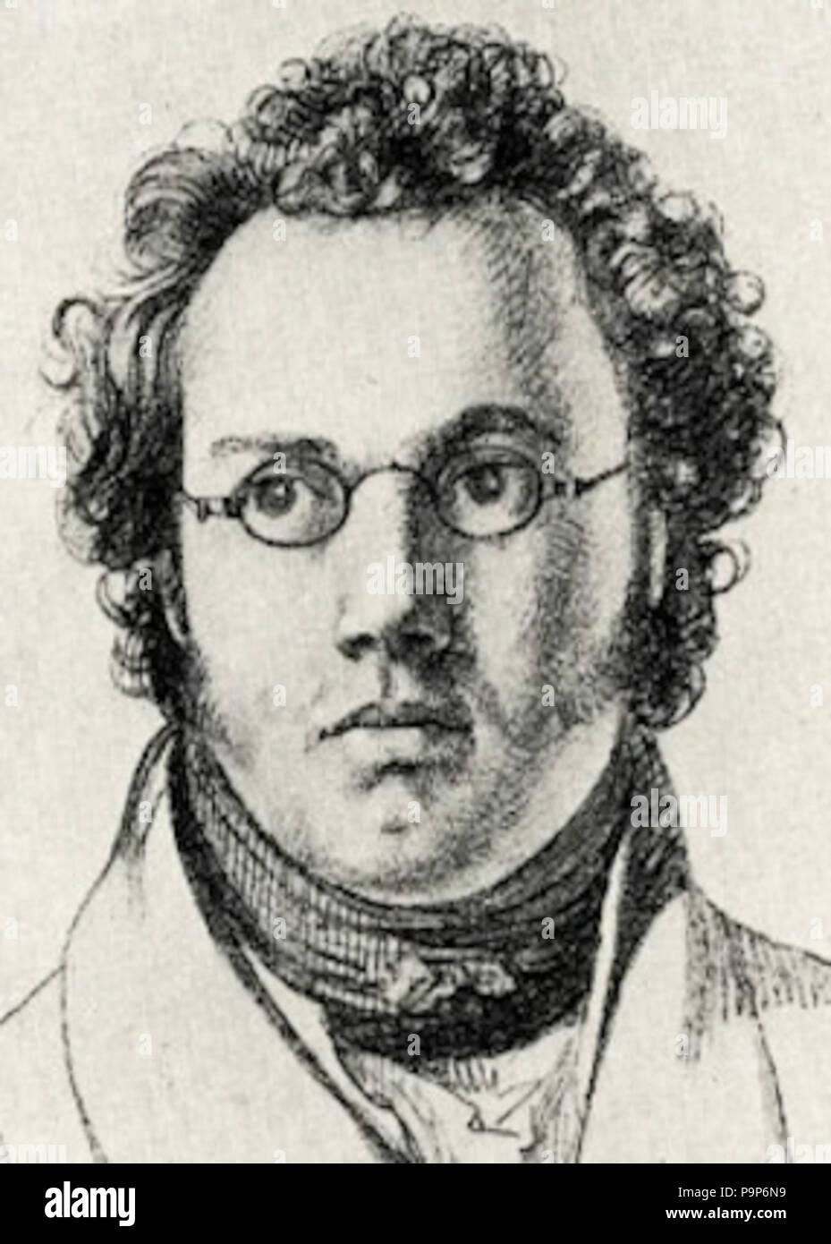 18 1821 Drawing of Franz Schubert by Josef Kupelwieser Stock Photo - Alamy