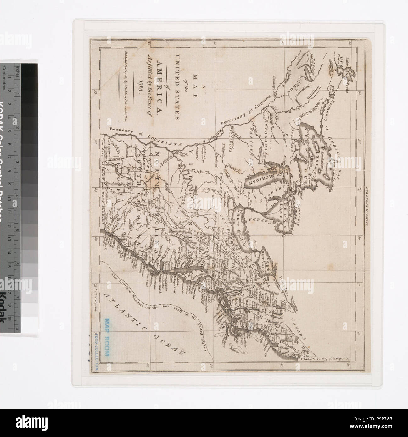 A map of the United States of America, as settled by the peace of 1783