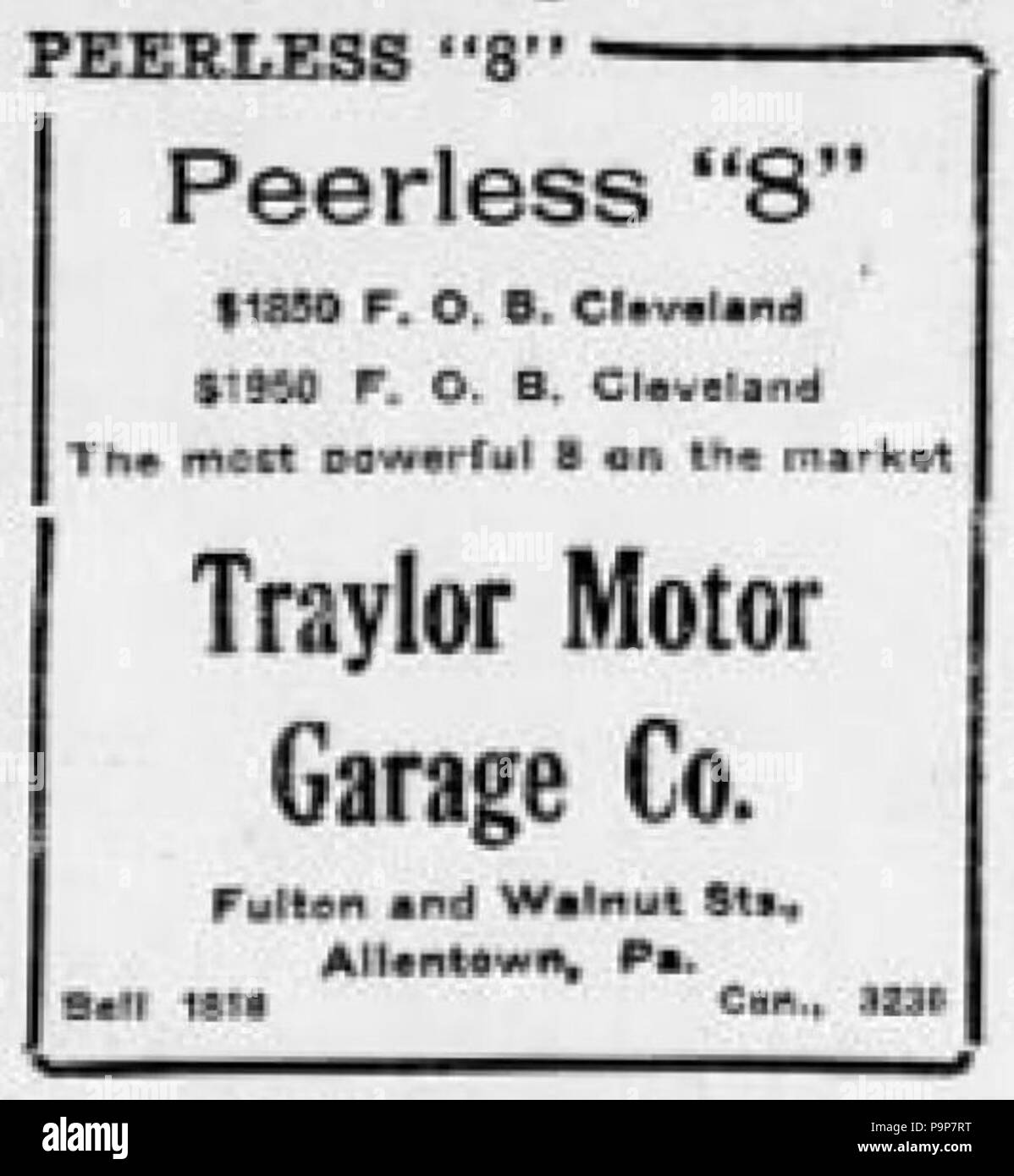 36 1917 Traylor Motor Garage Company Newspaper Ad Allentown PA Stock