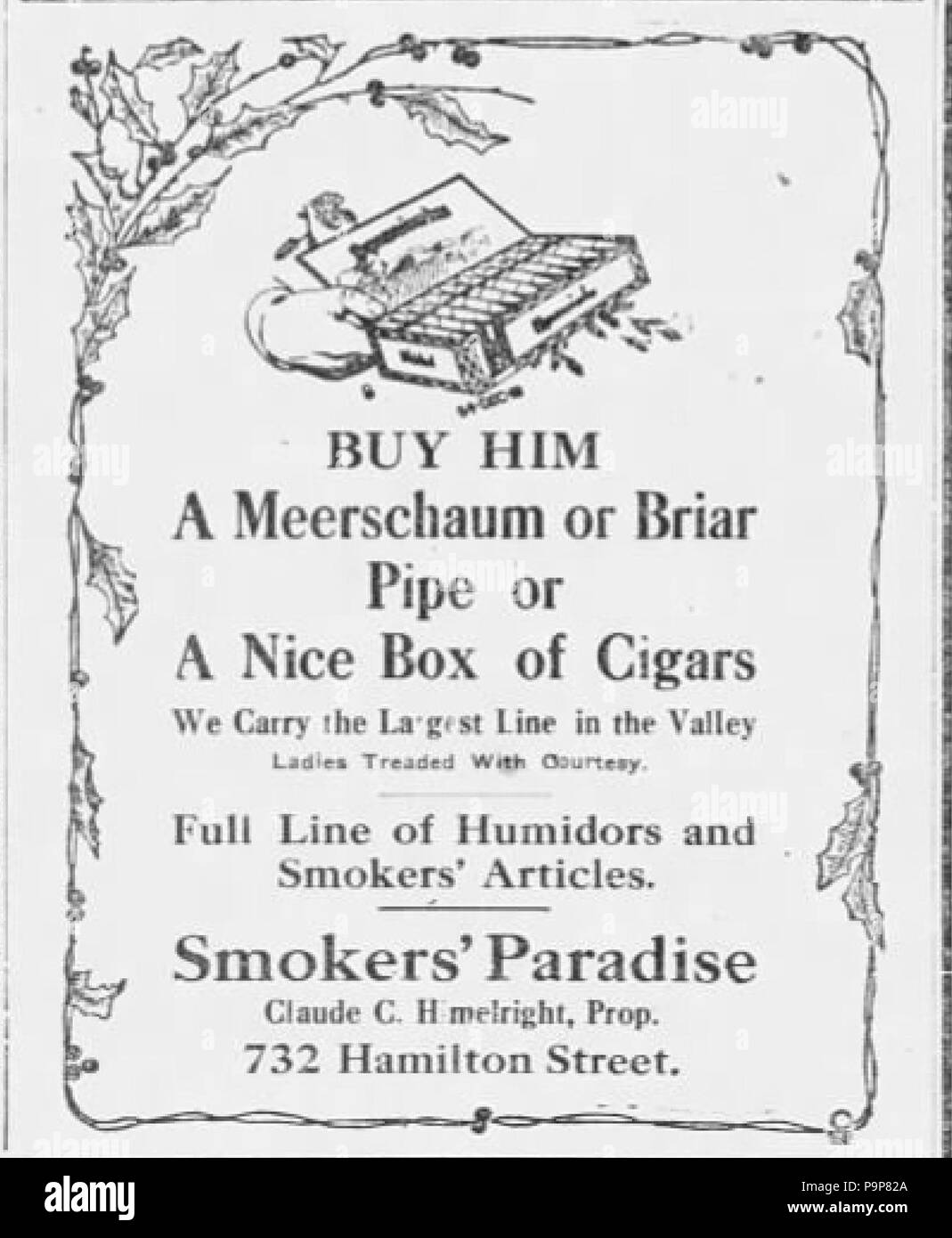 37 1918 Smokers Paradise 18 Dec MC Allentown PA Stock Photo Alamy