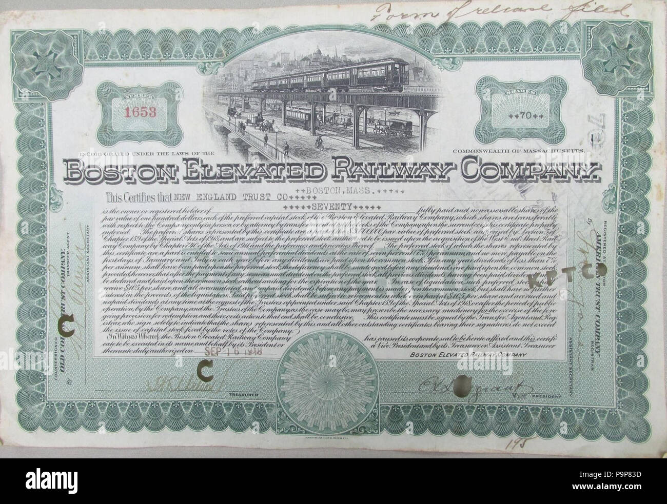 The Superintendent and Foreman Co > Massachusetts old stock certificate share 