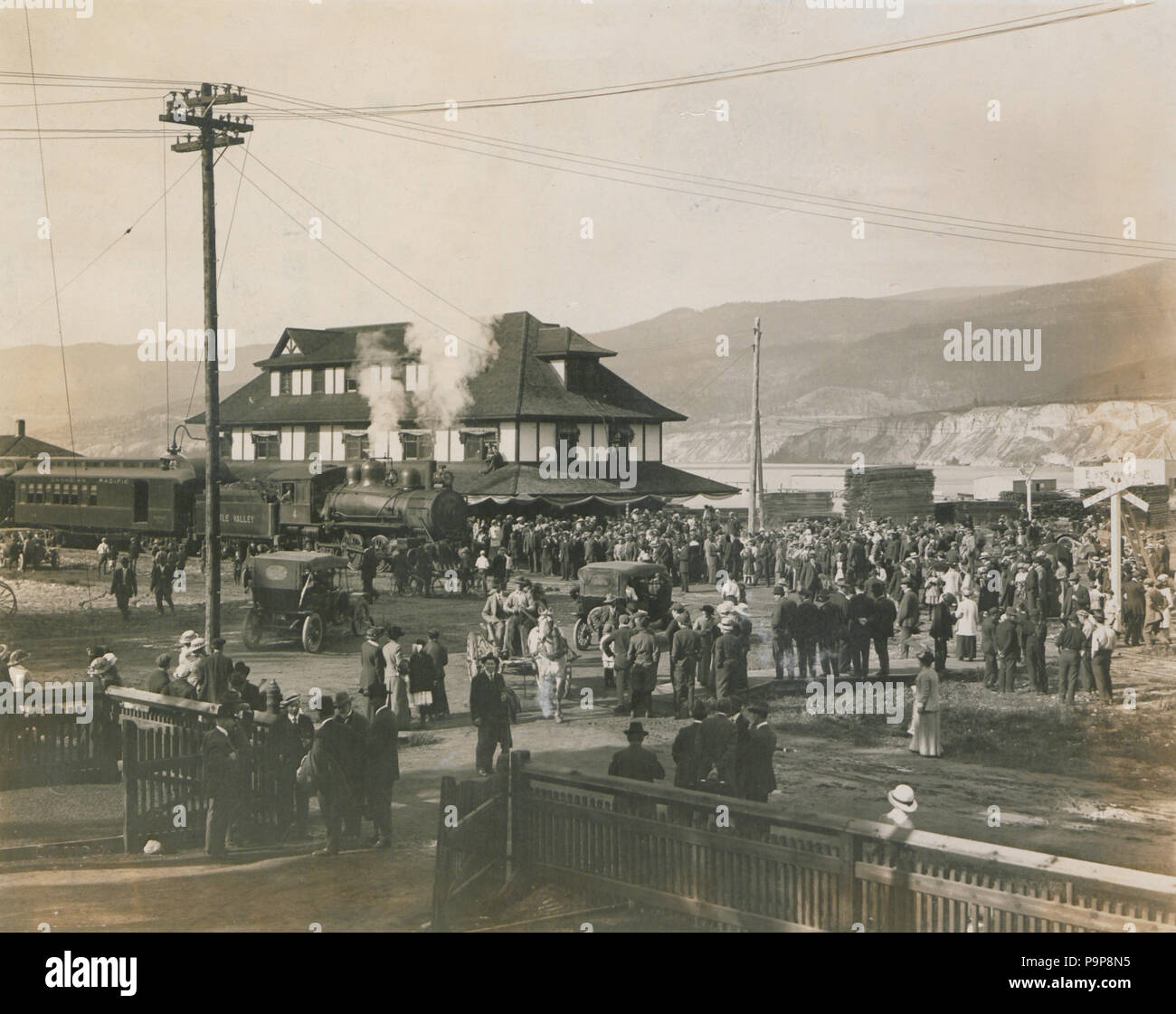 40 1st Passenger Train to Penticton 31st May 1915 (HS85-10-30388) Stock Photo