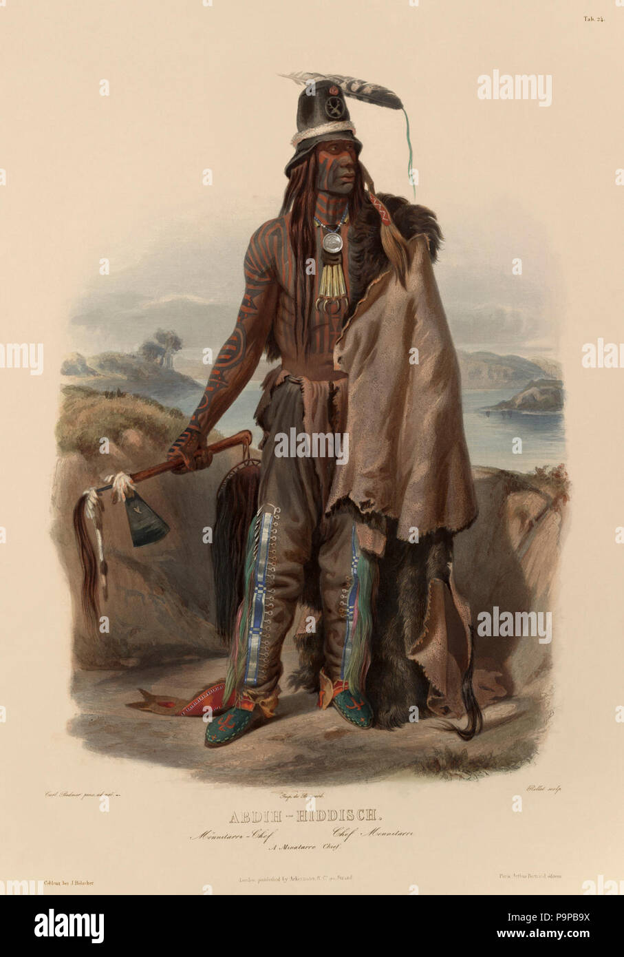 A Minatarre chief 0057v. Stock Photo