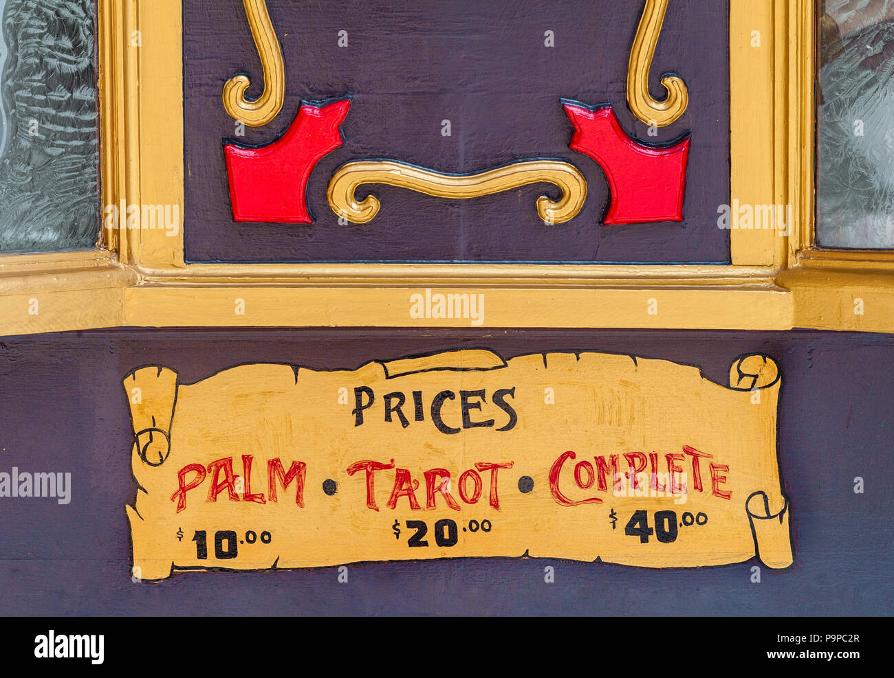 Close Up Details Of Traveling Carnival Fortune Teller Or Psychic