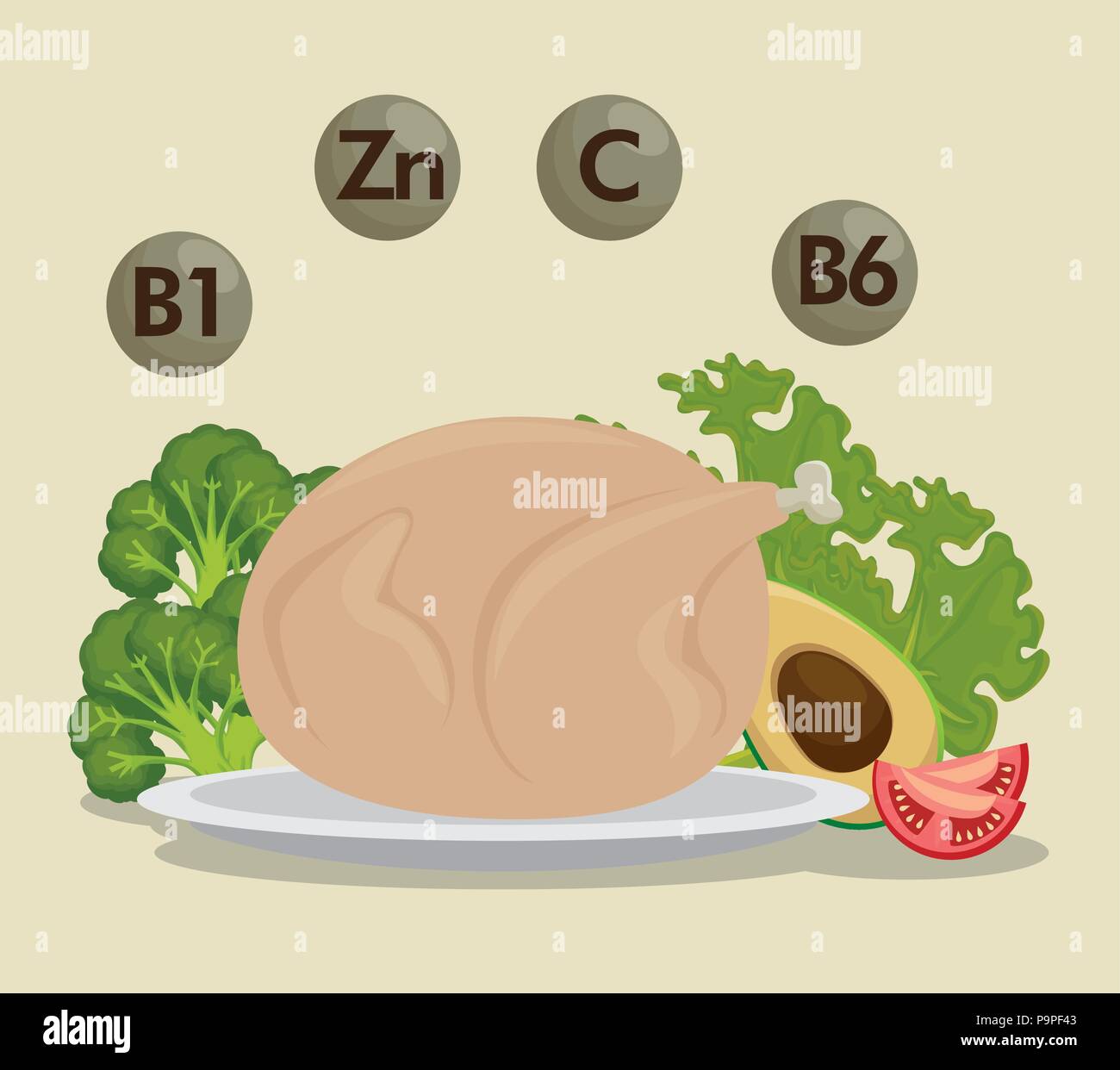 healthy food with nutritional facts vector illustration design Stock ...