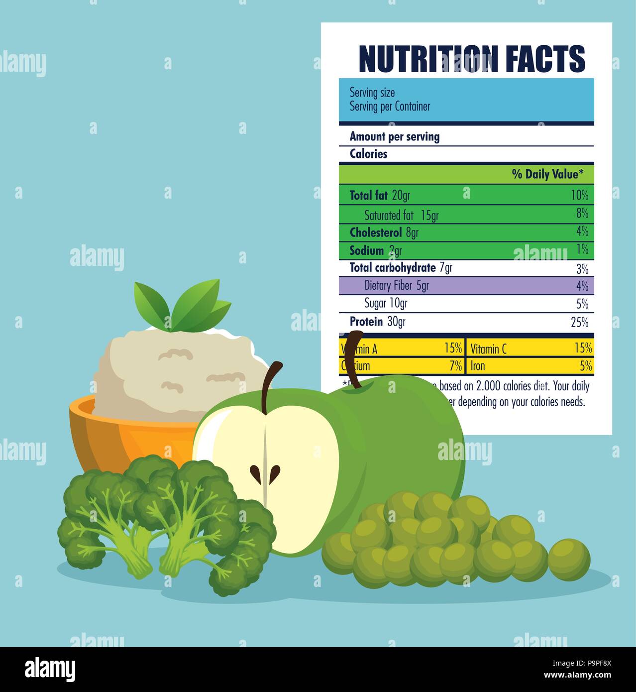 healthy food with nutritional facts vector illustration design Stock Vector Image & Art Alamy