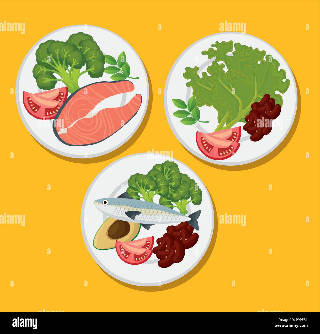 healthy food menu icons vector illustration design Stock Vector Image ...