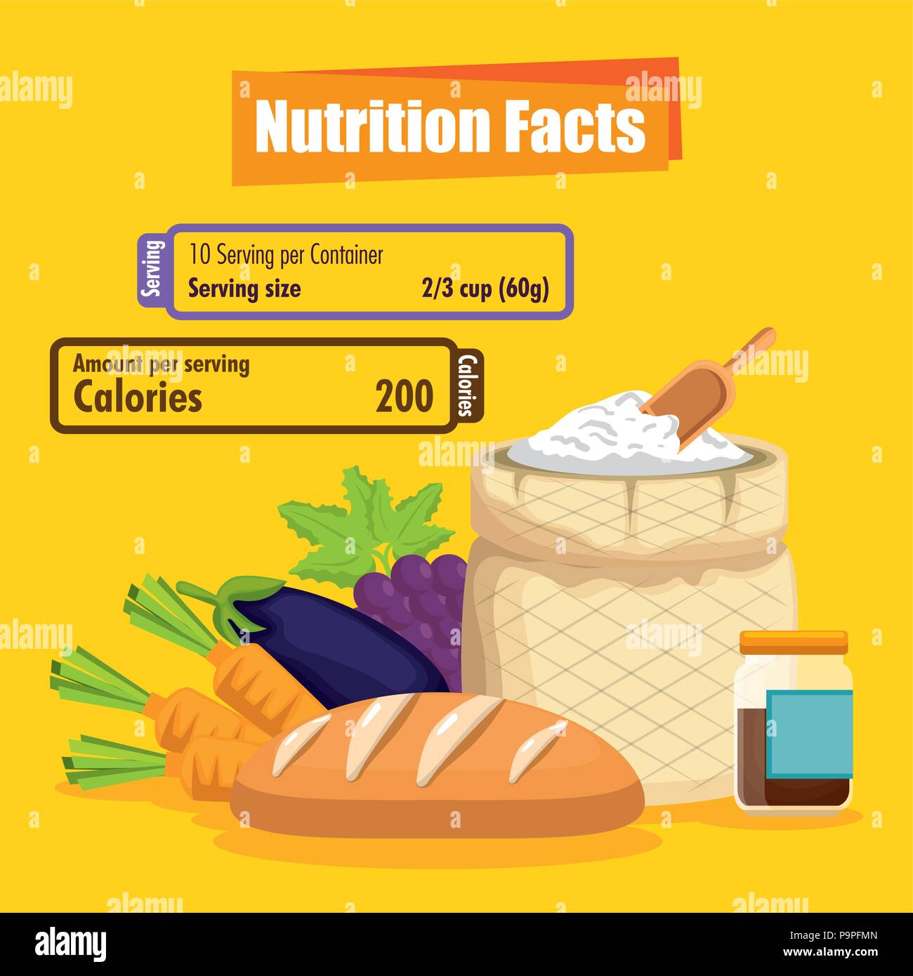 healthy food with nutritional facts vector illustration design Stock Vector Image & Art Alamy