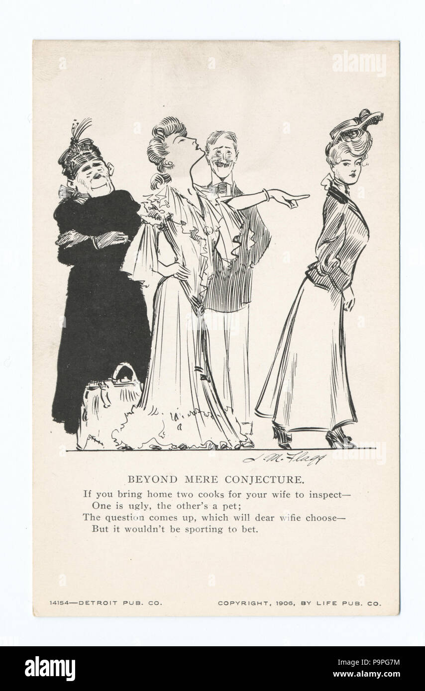 199 Beyond mere conjecture, Flagg Cartoons, Life Cartoons (NYPL b12647398-70428) Stock Photo