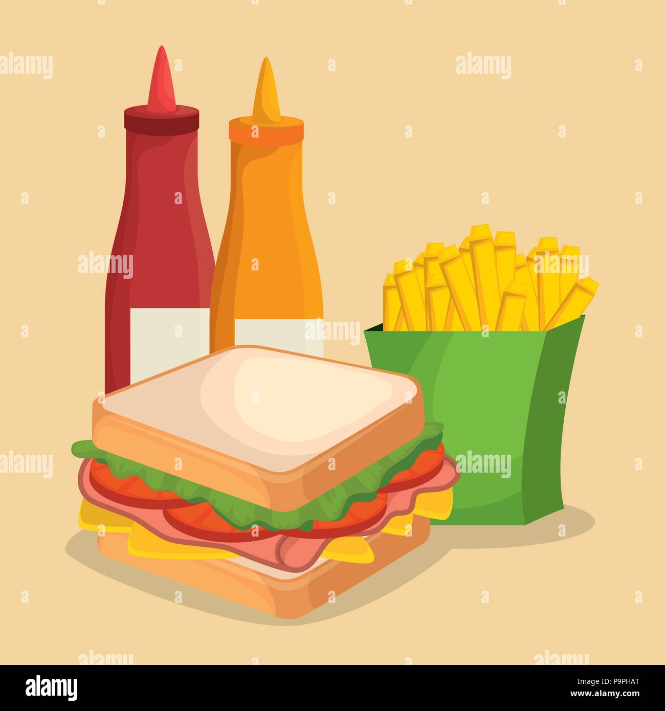 fast food restaurant menu vector illustration design Stock Vector Image ...