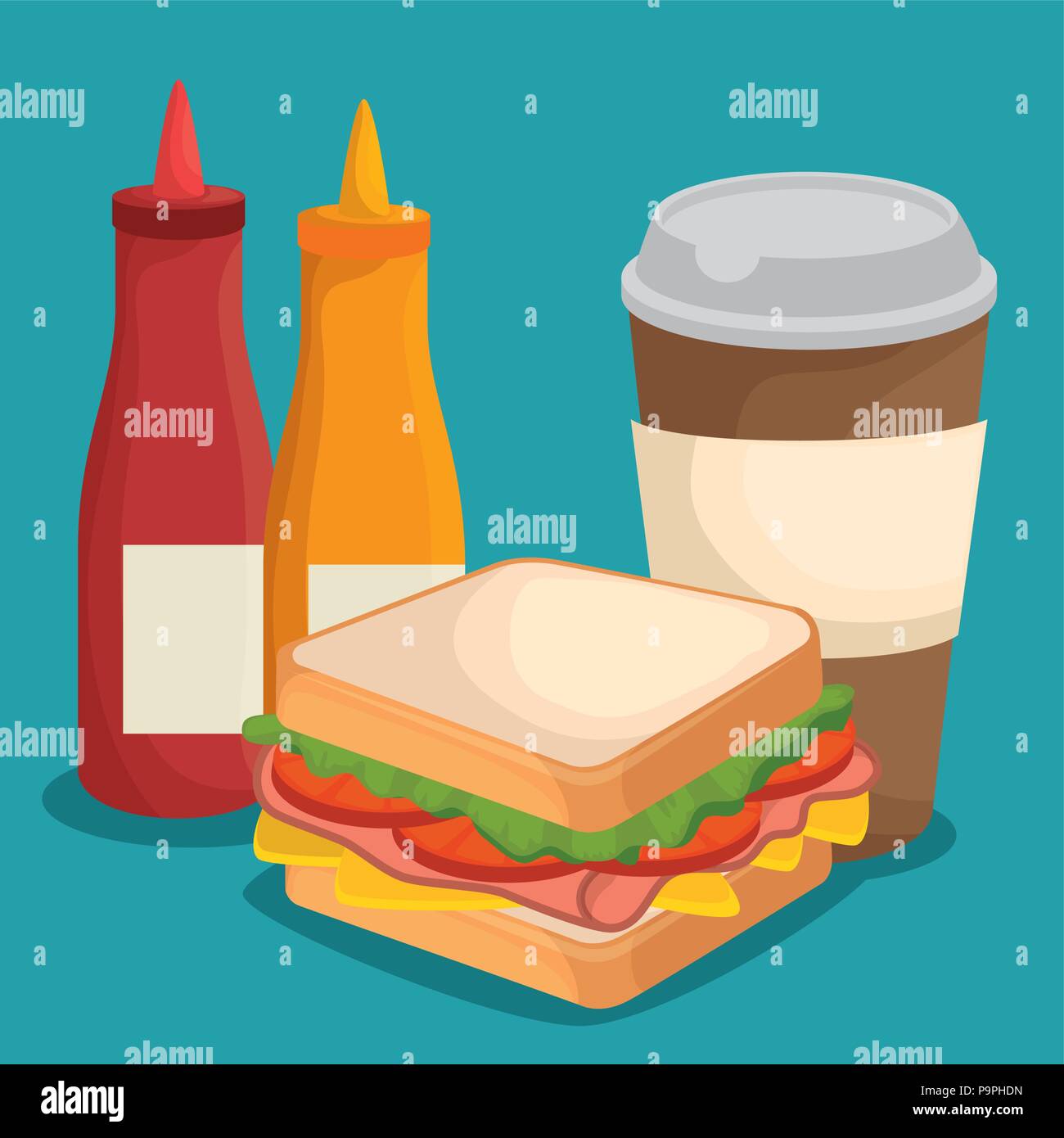 fast food restaurant menu vector illustration design Stock Vector Image ...
