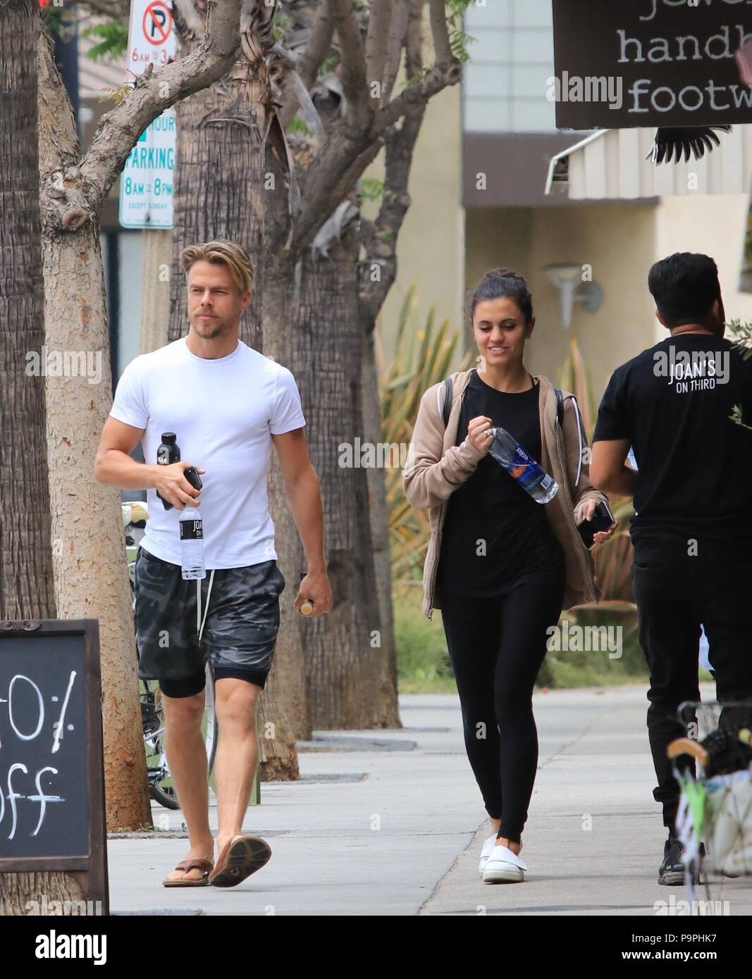 Derek Hough and his girlfriend Hayley Erbert out and about in Studio