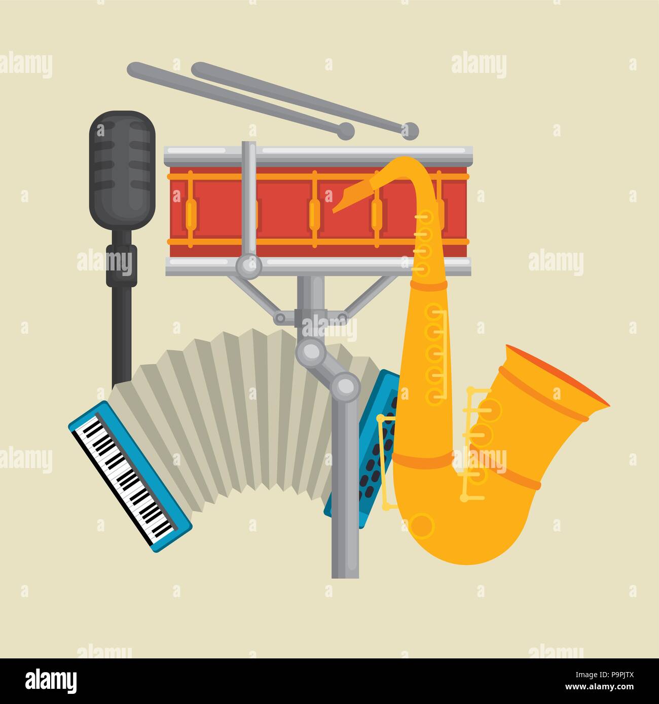 set musical instruments icons vector illustration design Stock Vector ...