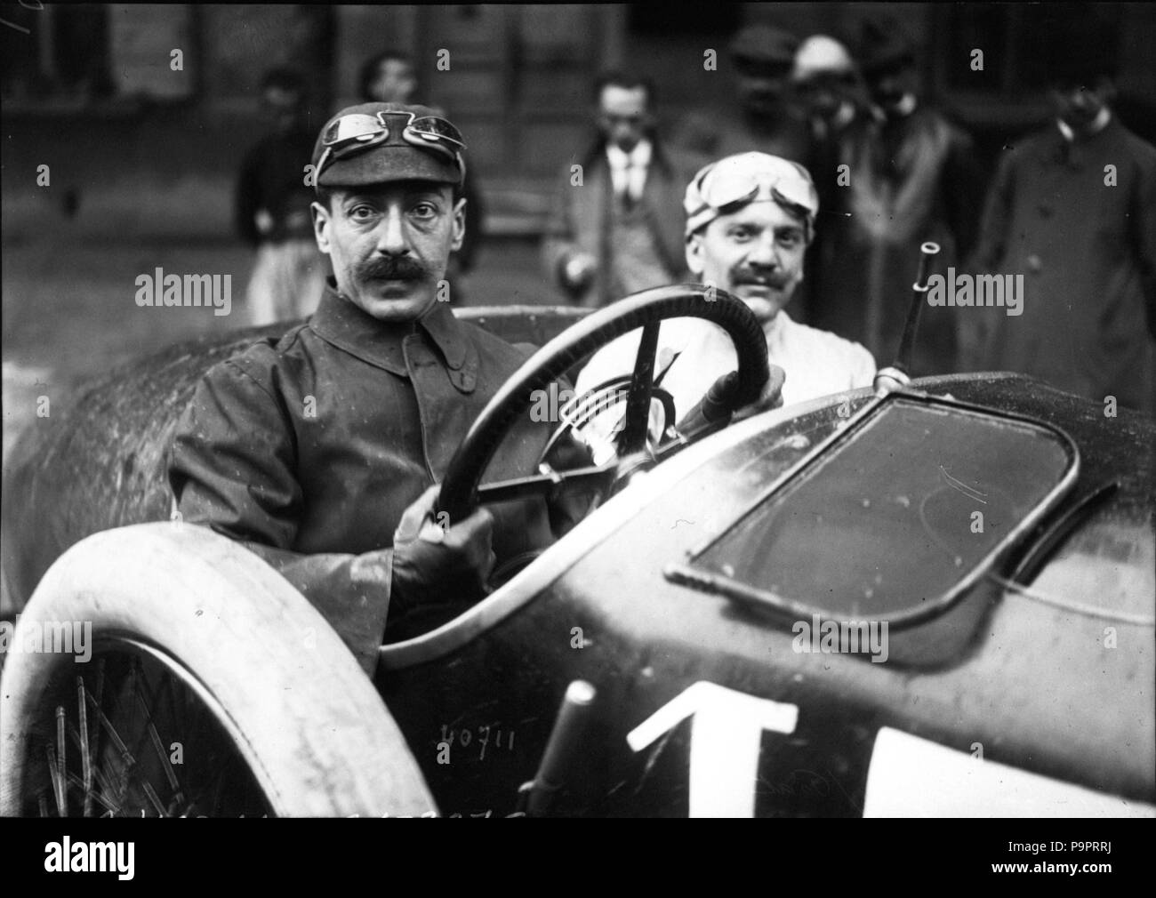 112 Alessandro Cagno at the 1914 French Grand Prix (5) Stock Photo