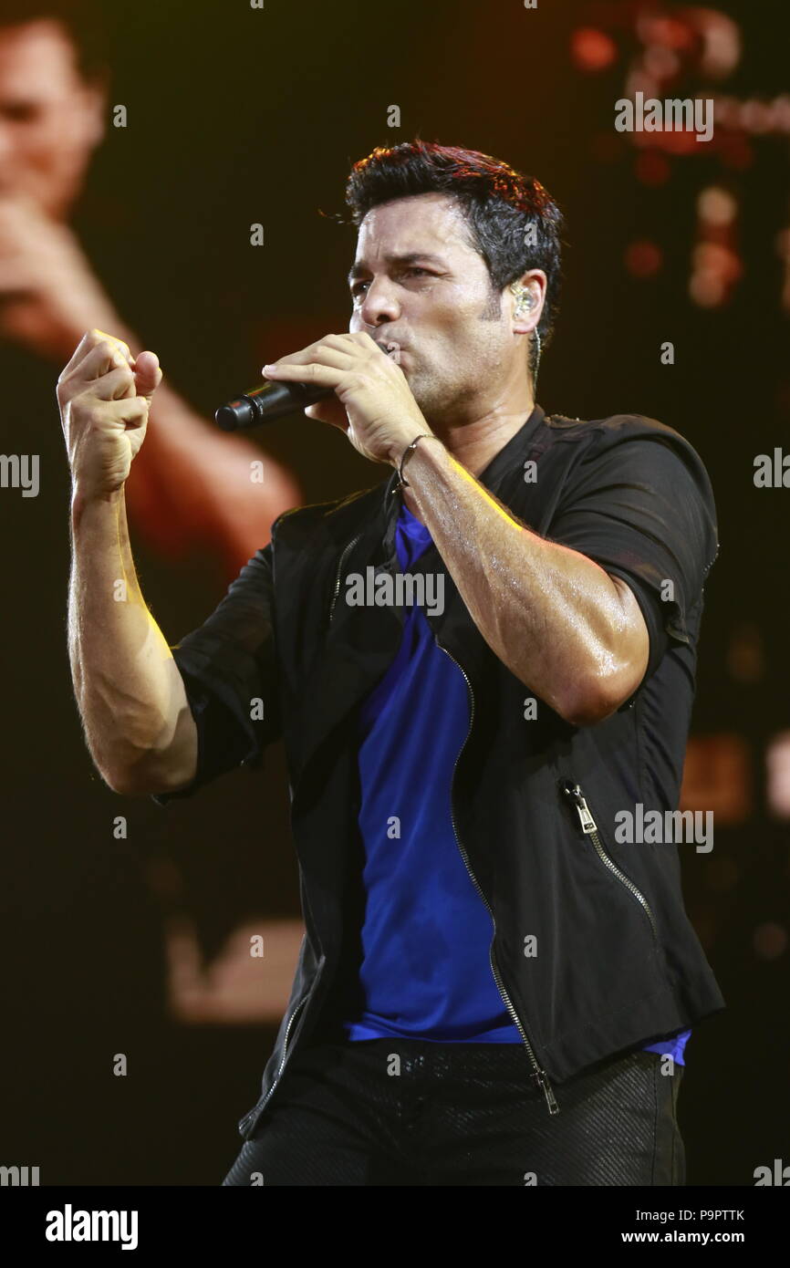 The dancer, singer and Puerto Rican actor Chayanne, during the night of his concert at The AXIS at Planet Hollywood in Las Vegas Nevada on 13 Sep 2015 Stock Photo