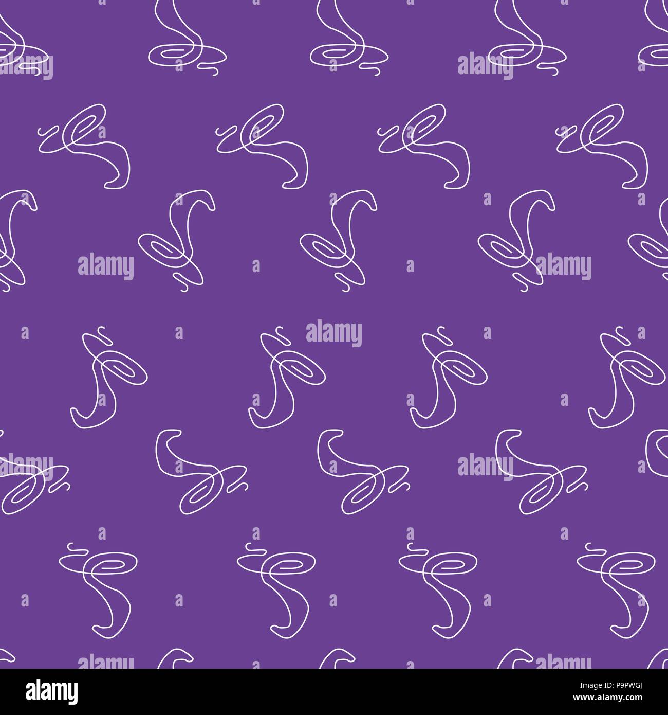 Cobra snake animal pattern seamless. Vector illustration. Purple background. Stock Vector